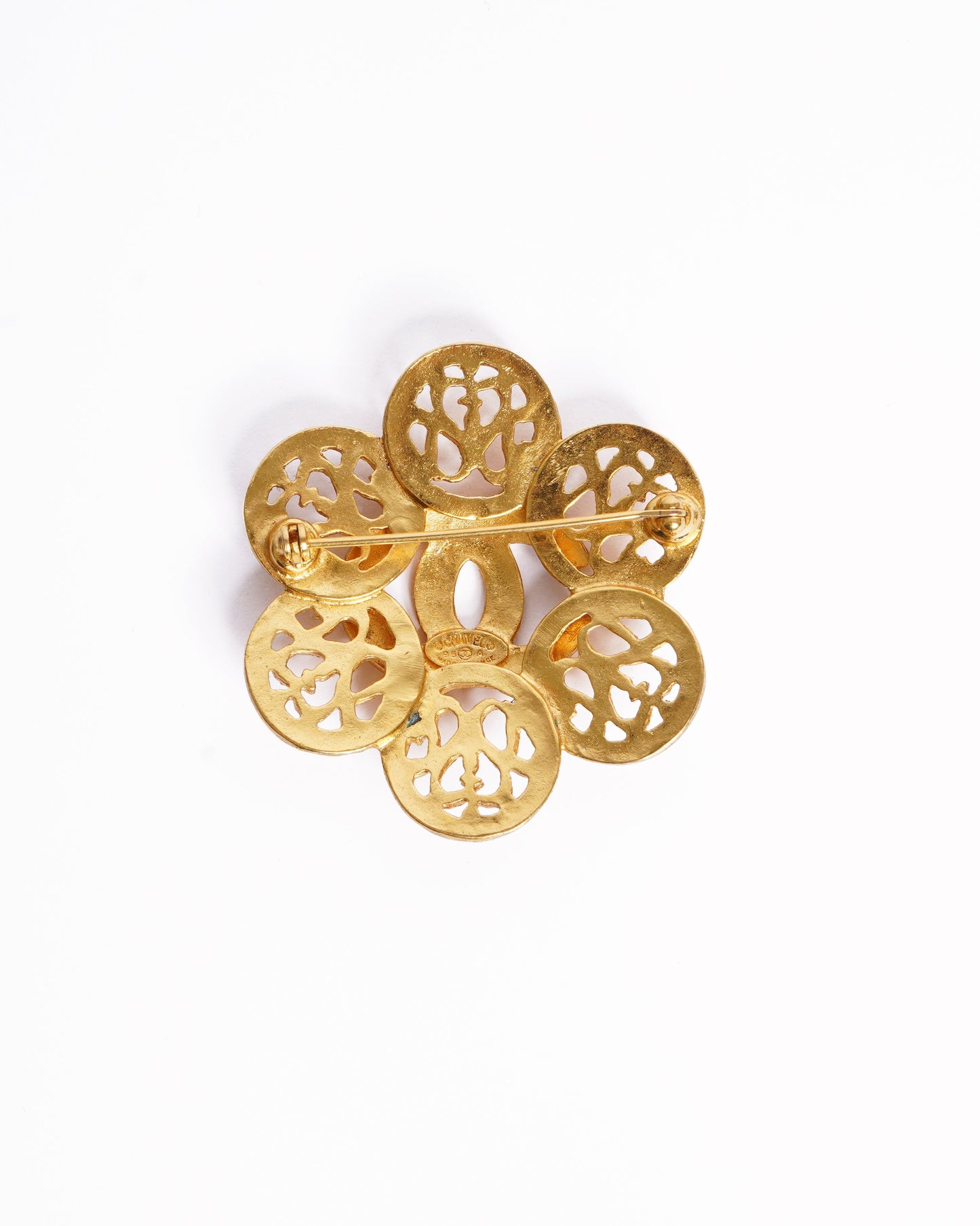 Chanel 1995 gold plated Floral brooch made in france
