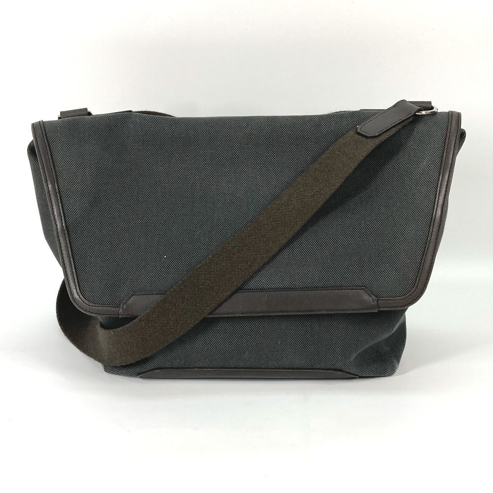 HERMES Shoulder Bag Canvas / leather khaki flap 2way handbag Allele Tour mens d