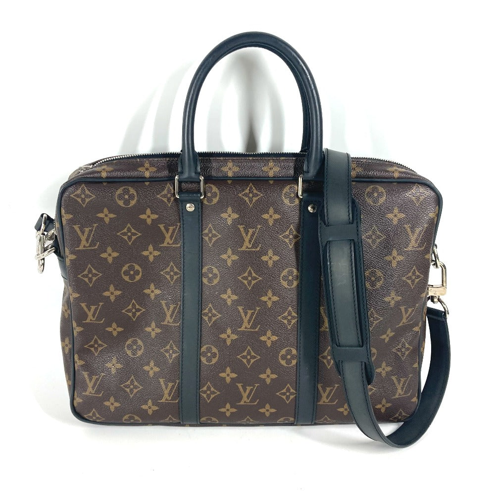 LOUIS VUITTON Business bag M52005 Monogram macacer canvas Brown Monogram macacer Porto Document Voyage PDV PM