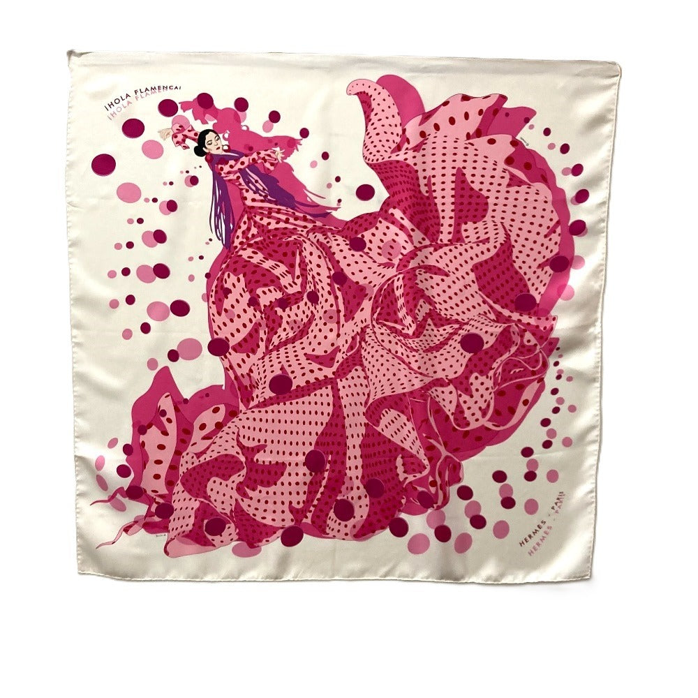 HERMES scarf silk pink Carre90 iHOLA FLAMENCA HOLA FLAMENCA Women d