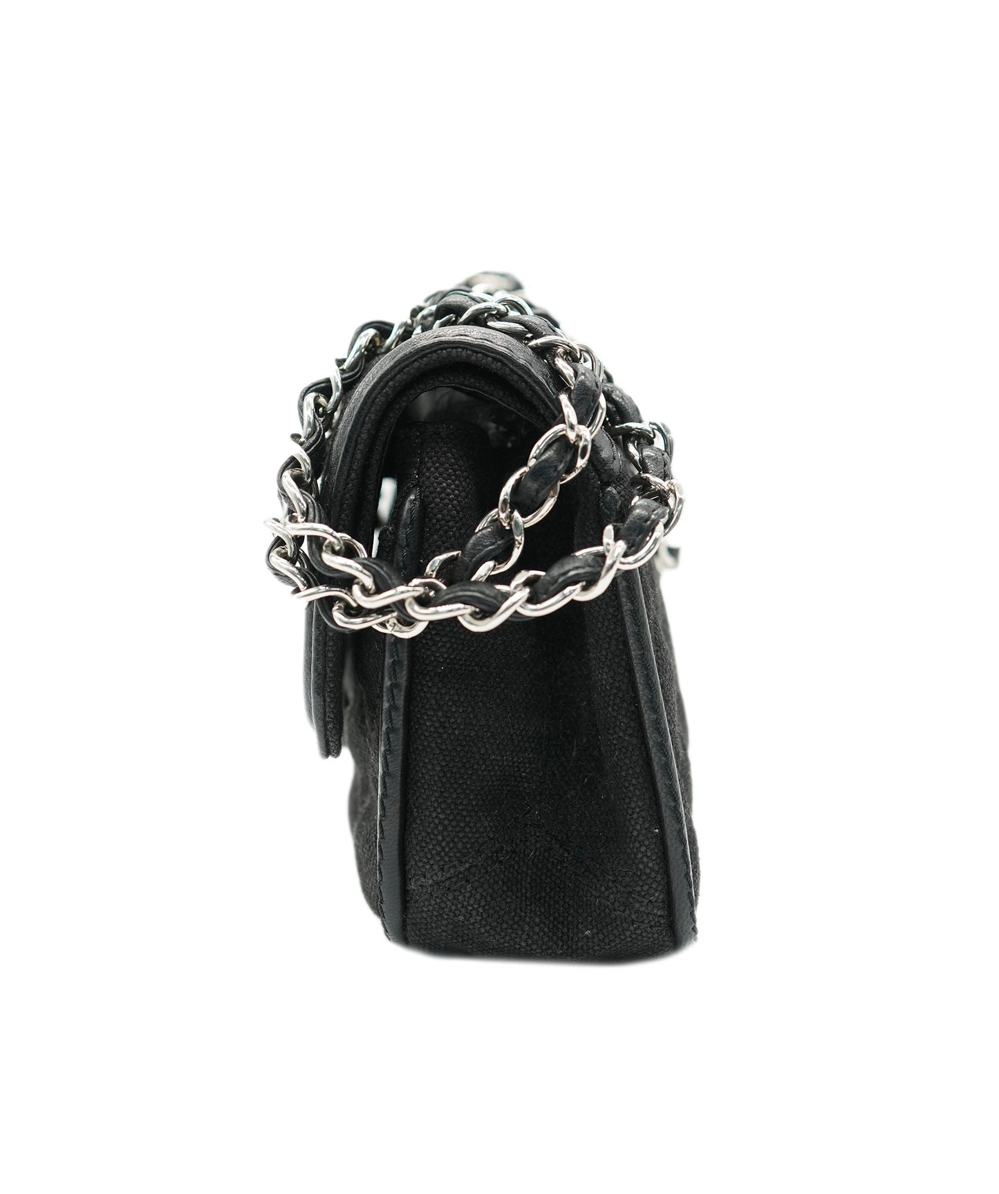Chanel Black Double Flap Canvas with GHW Bag ALC2214