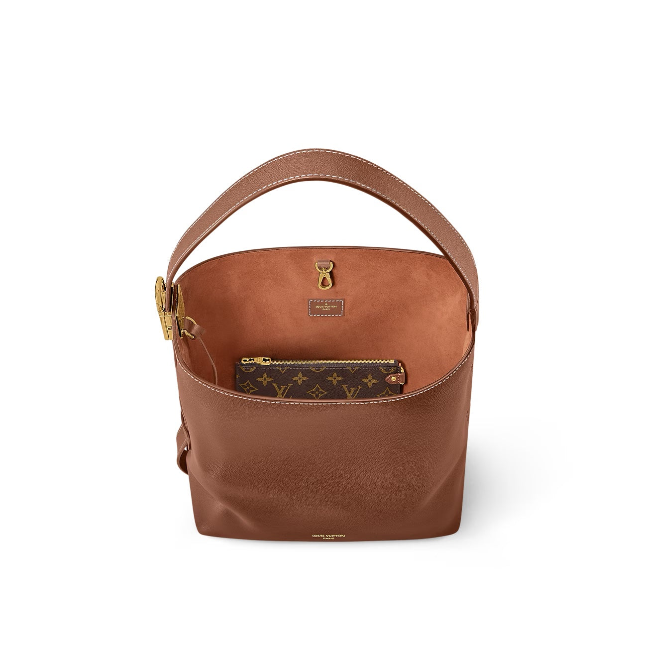LOUIS VUITTON LOW KEY GRAINED CALFSKIN LEATHER HOBO BAG MM