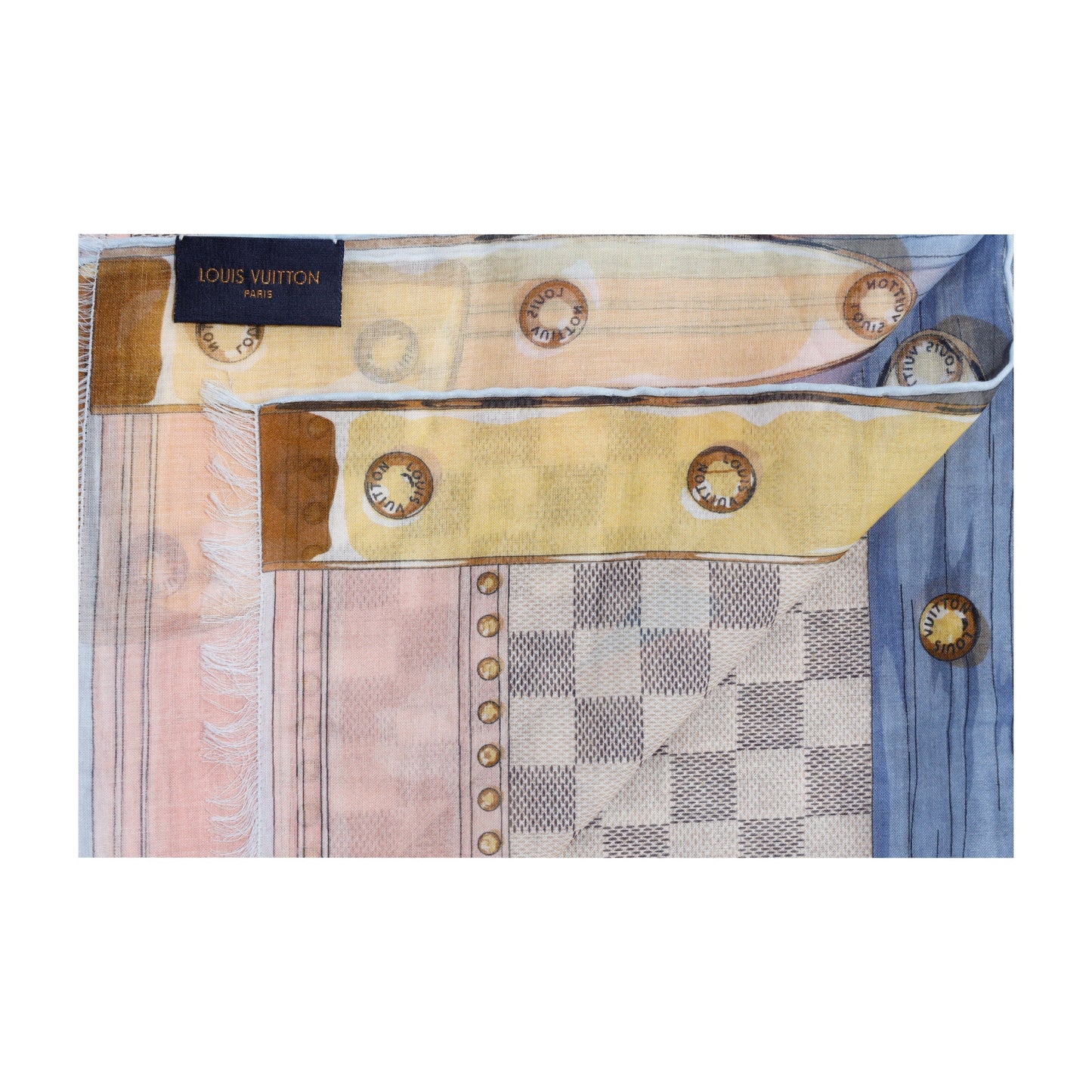 LOUIS VUITTON Louis Vuitton Damier Azur Summer Trunk Scarf