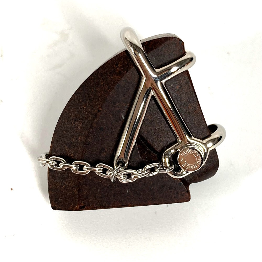 HERMES Brooch H077351FP01 Wood Brown horse cheval Badge Cheval Vulcanium Women d