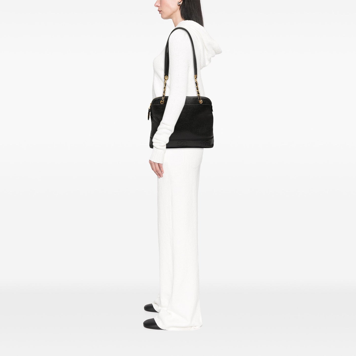 Black Chanel Triple CC Caviar Shoulder Bag