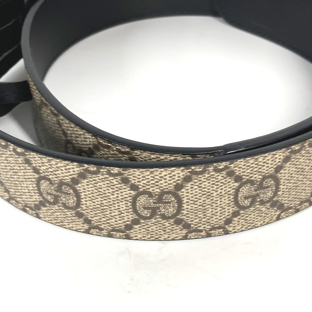 GUCCI belt 625839 GG Supreme Canvas beige Double G buckle Women 70