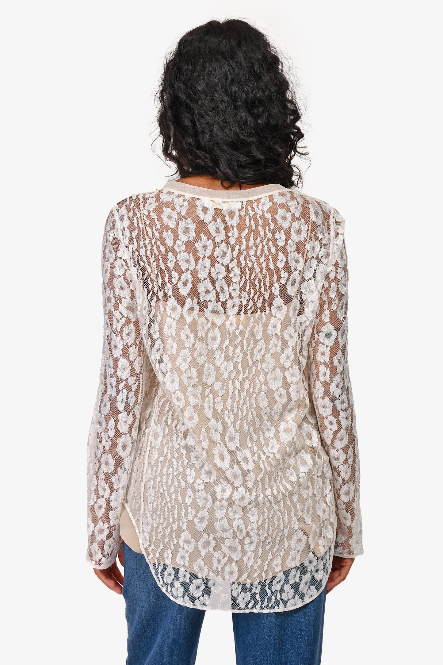 Chloe White Lace Top with Slip Size 34
