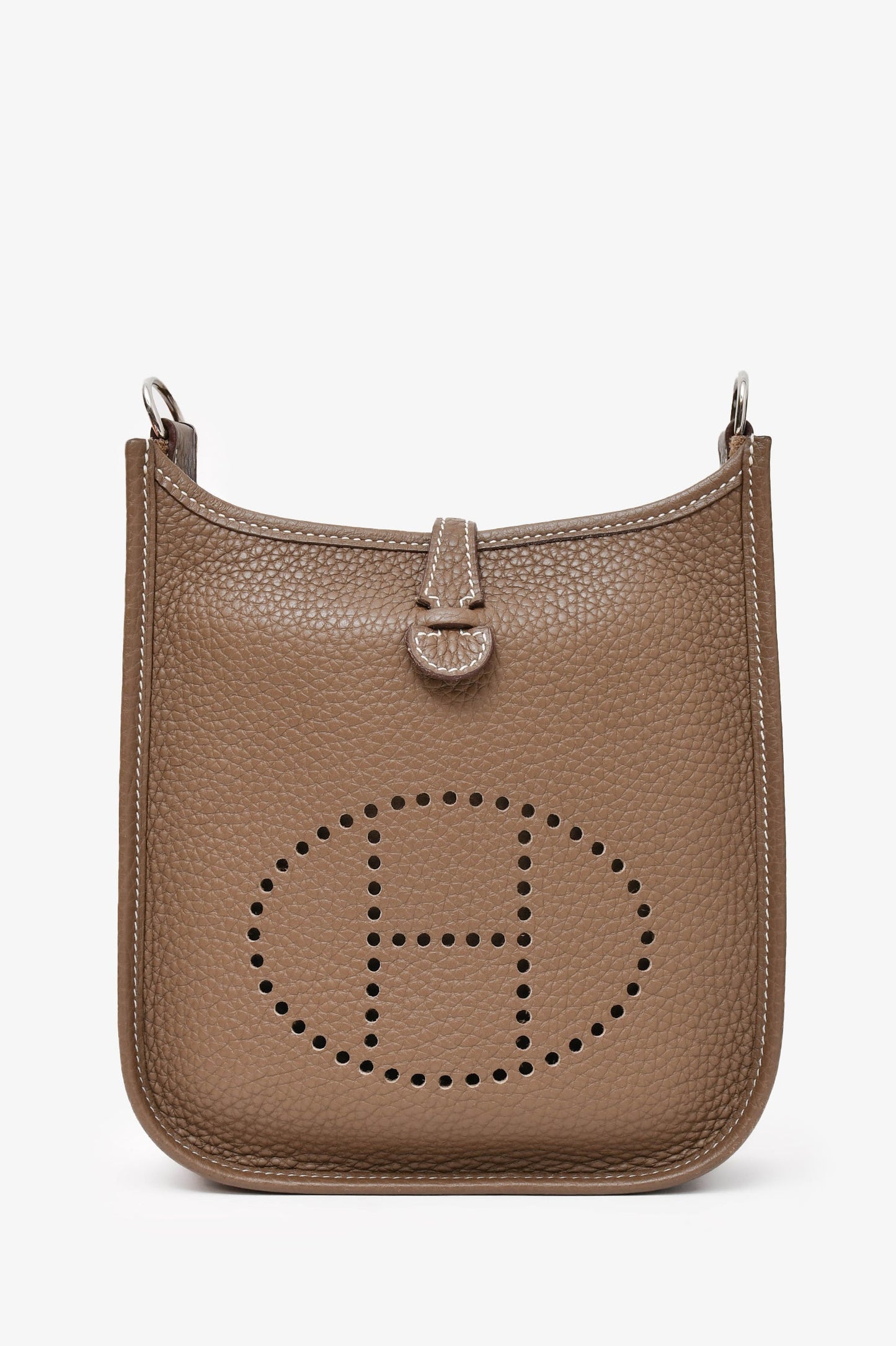 Hermes 2018 Taupe Clemence Leather Evelyne TPM
