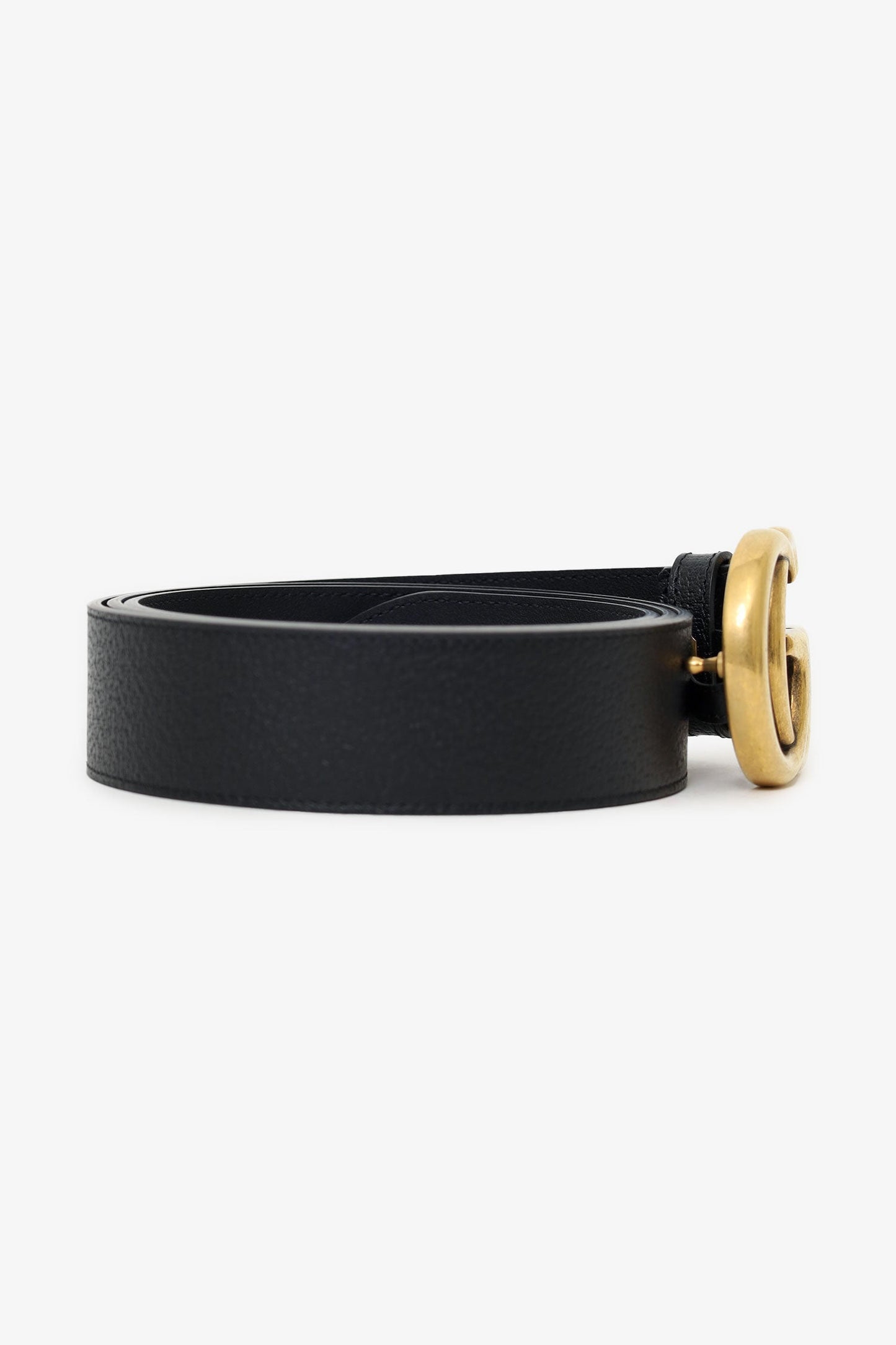 Gucci Black Leather GG Marmont Belt Size 120/48