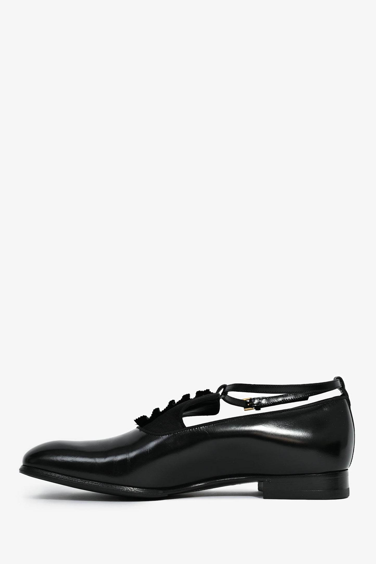 Gucci Black Leather Mary Jane Loafers Size 9 Mens