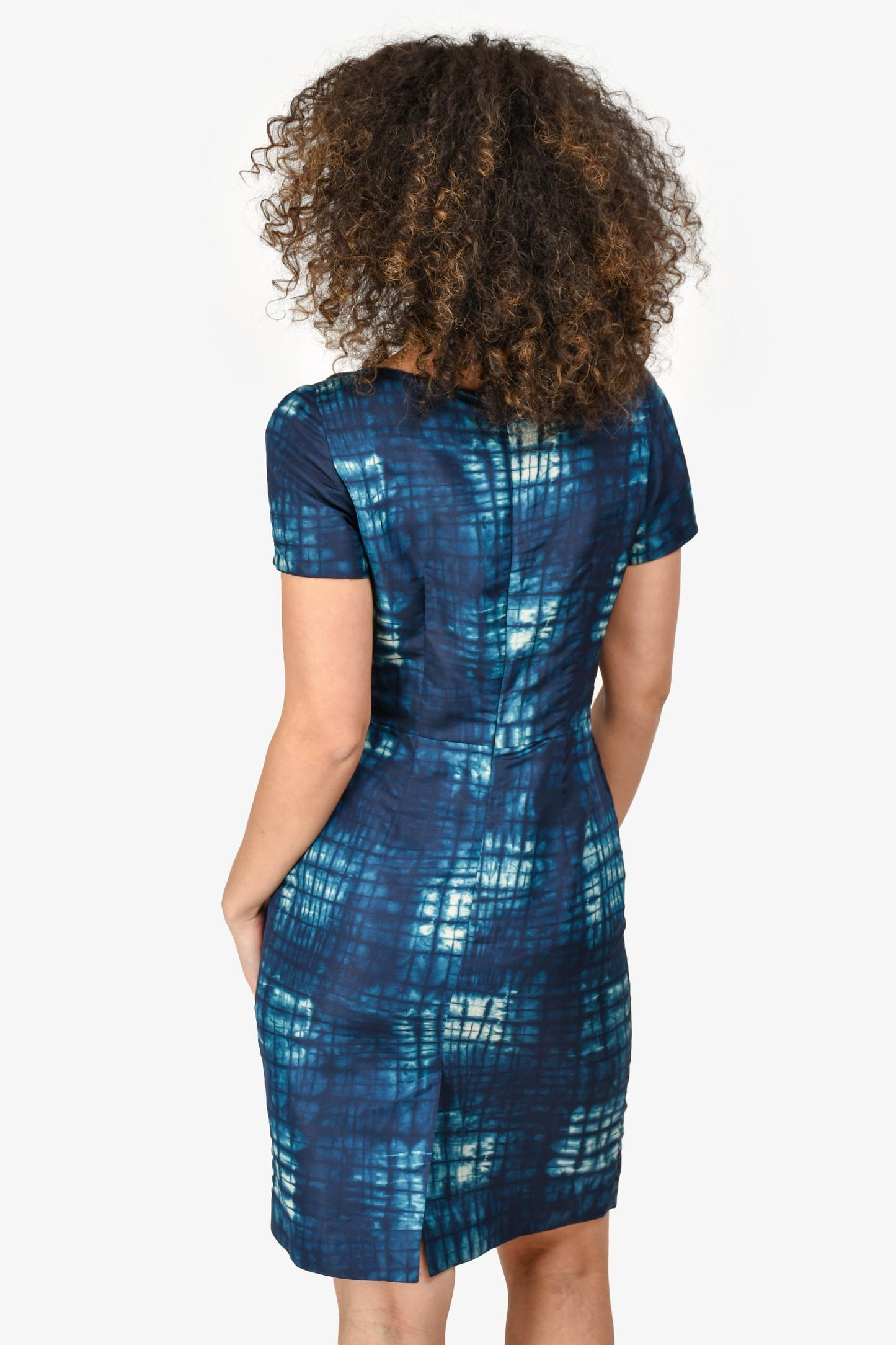 Prada Teal Printed Silk Dress Size 42
