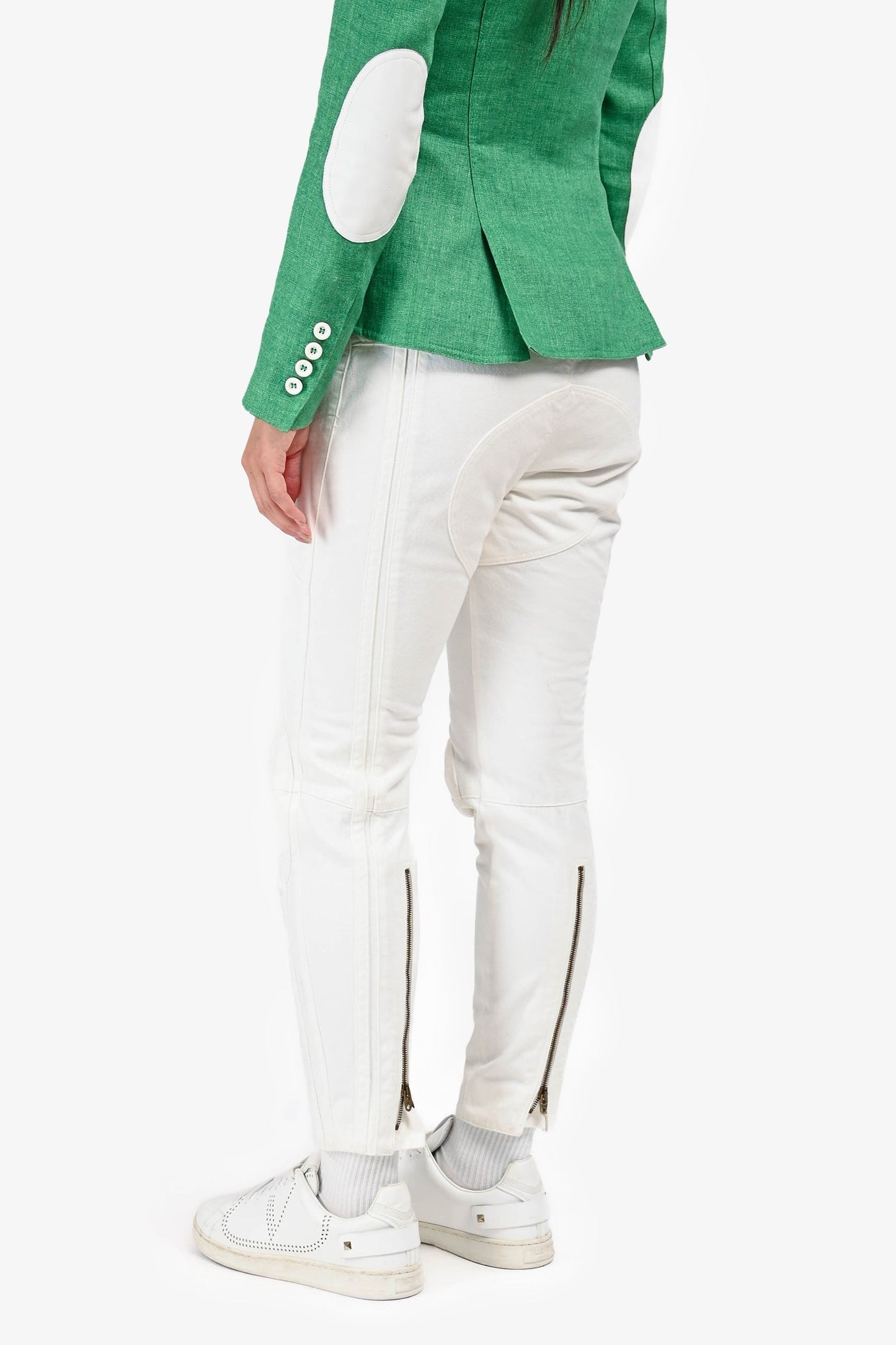 Chloe White Denim Biker Style Jeans Size 38