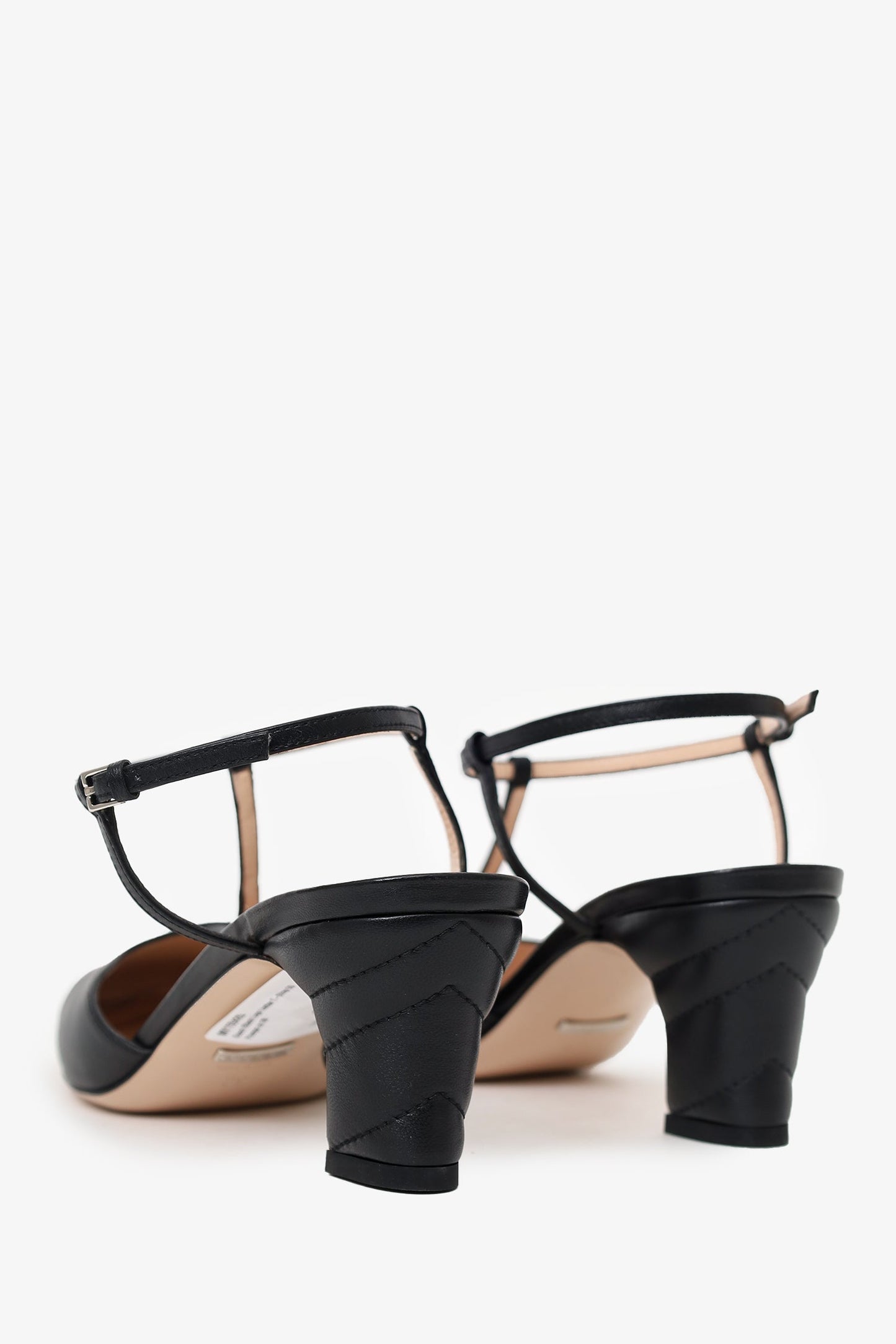 Gucci Black Logo Leather T-Strap GG Pumps Size 39