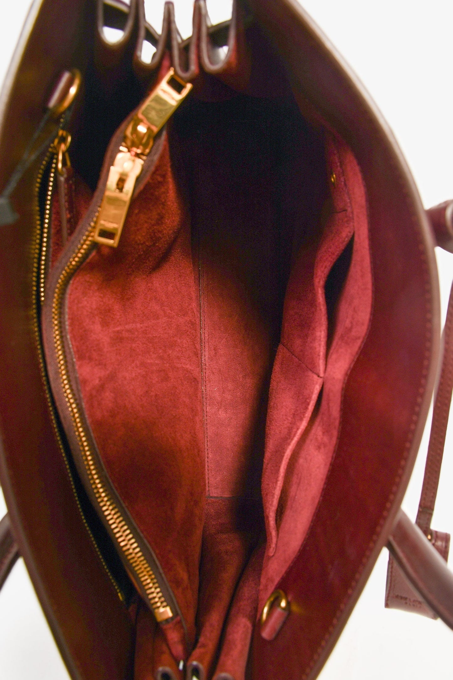 Saint Laurent 2014 Burgundy Smooth Leather Small Sac de Jour Tote with Strap