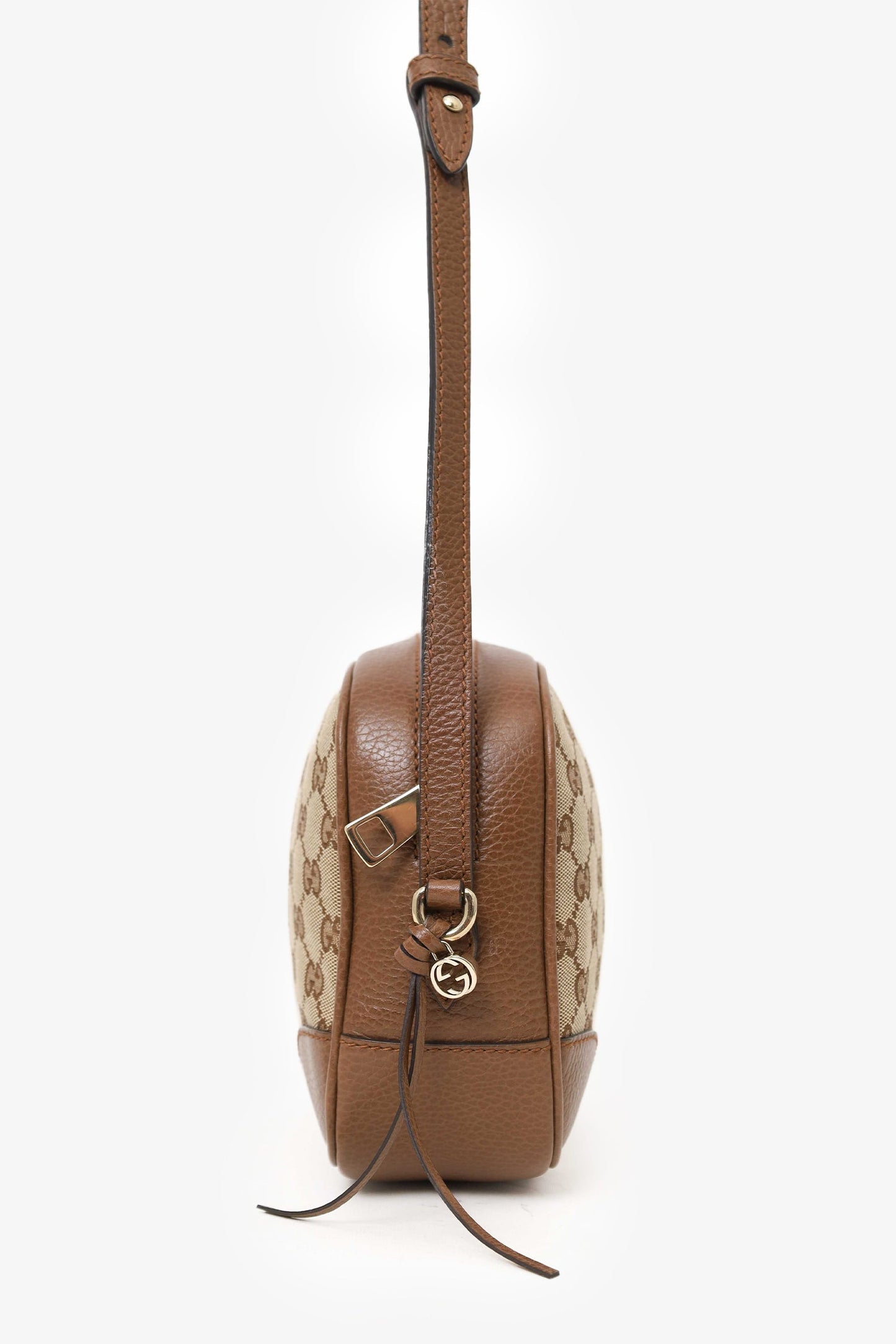 Gucci Beige/Brown Monogram Mini Bree Messenger Bag