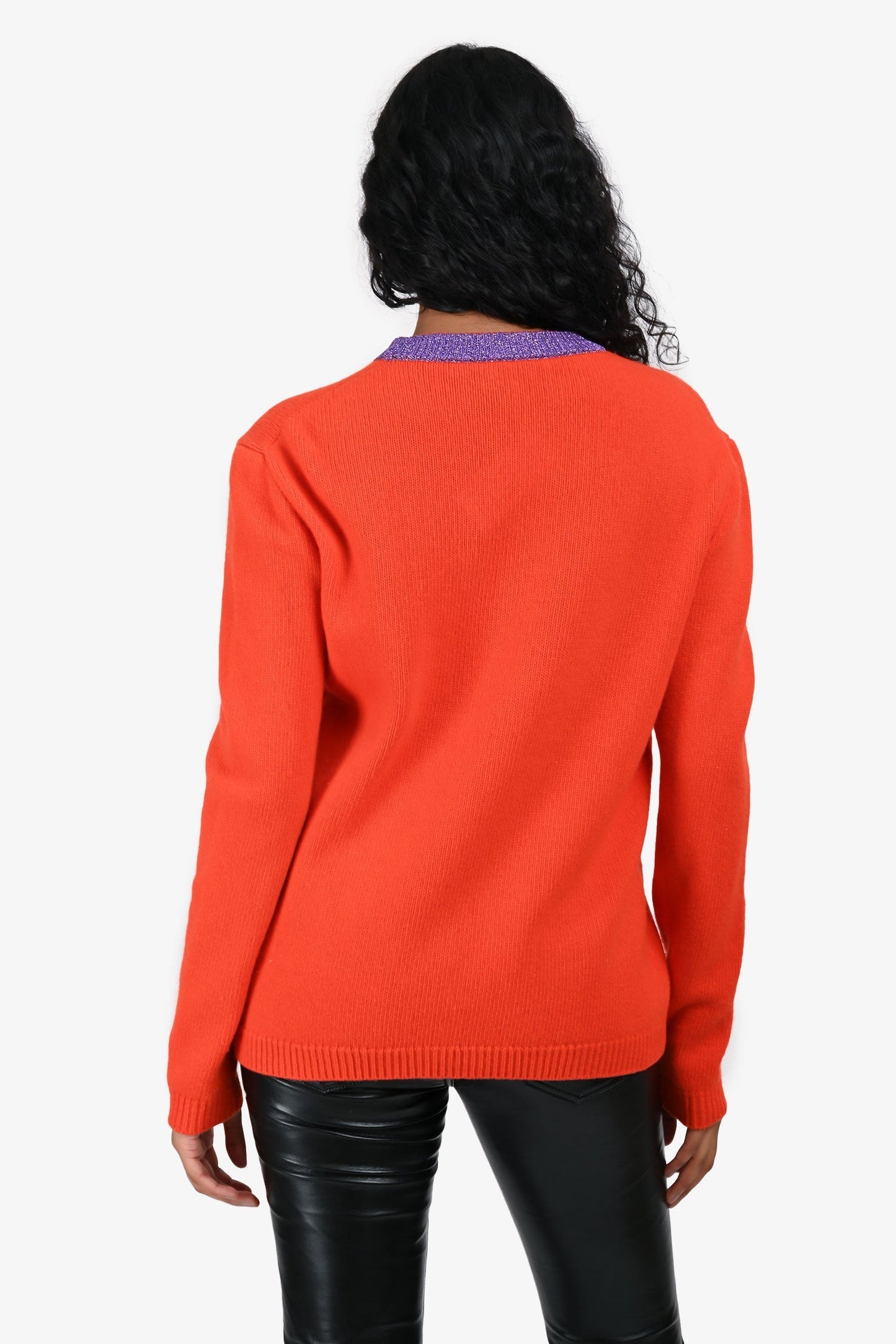 Gucci Orange/Purple Cat Graphic Sweater Size XS