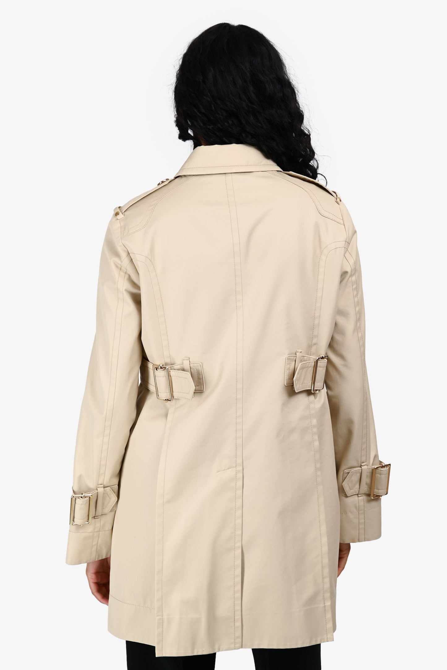 Gucci Brown Star Detail Belted Trench Coat Size IT 42
