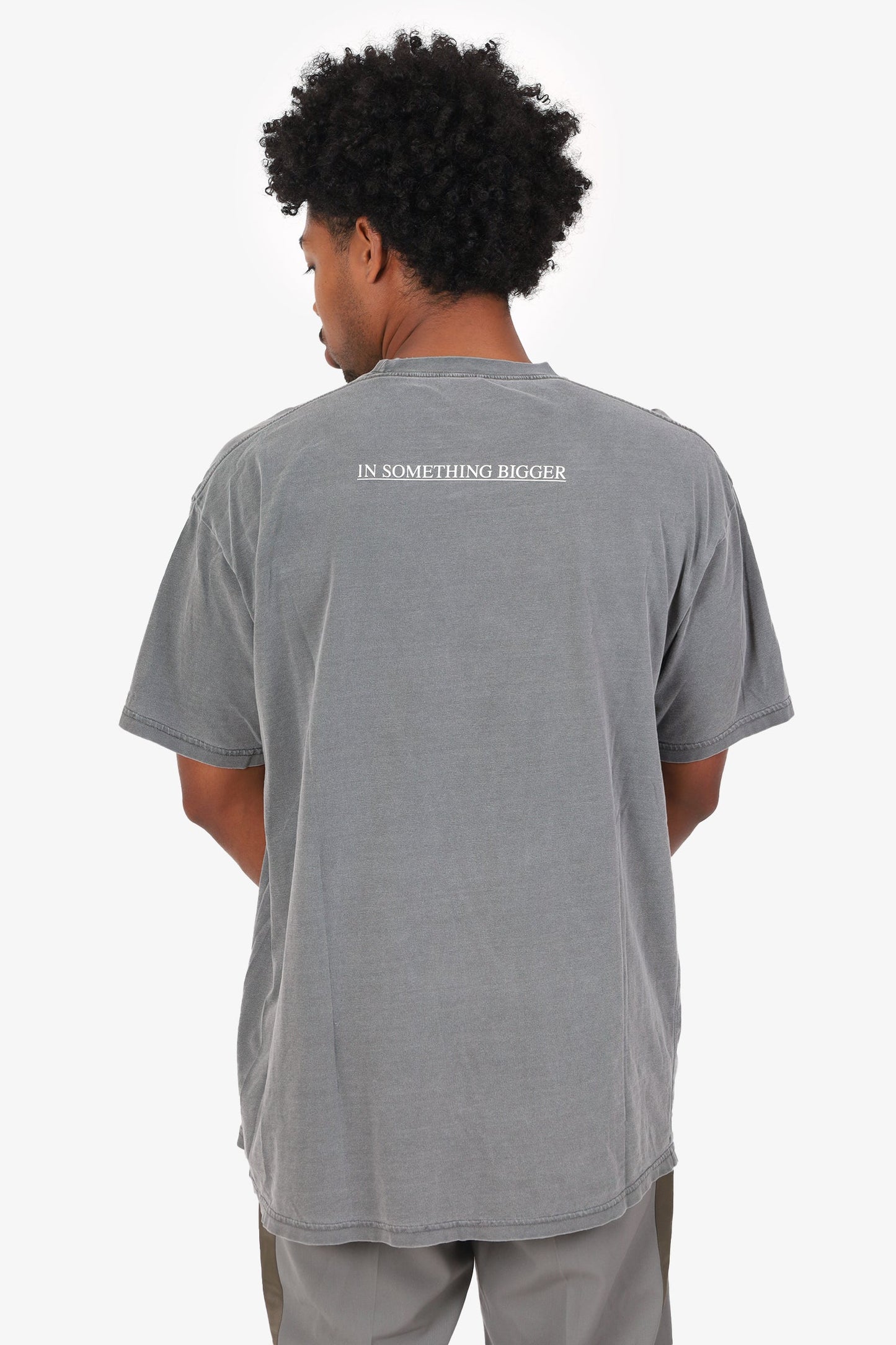Balenciaga Grey 'Believe in something bigger' Print T-shirt Size M Mens
