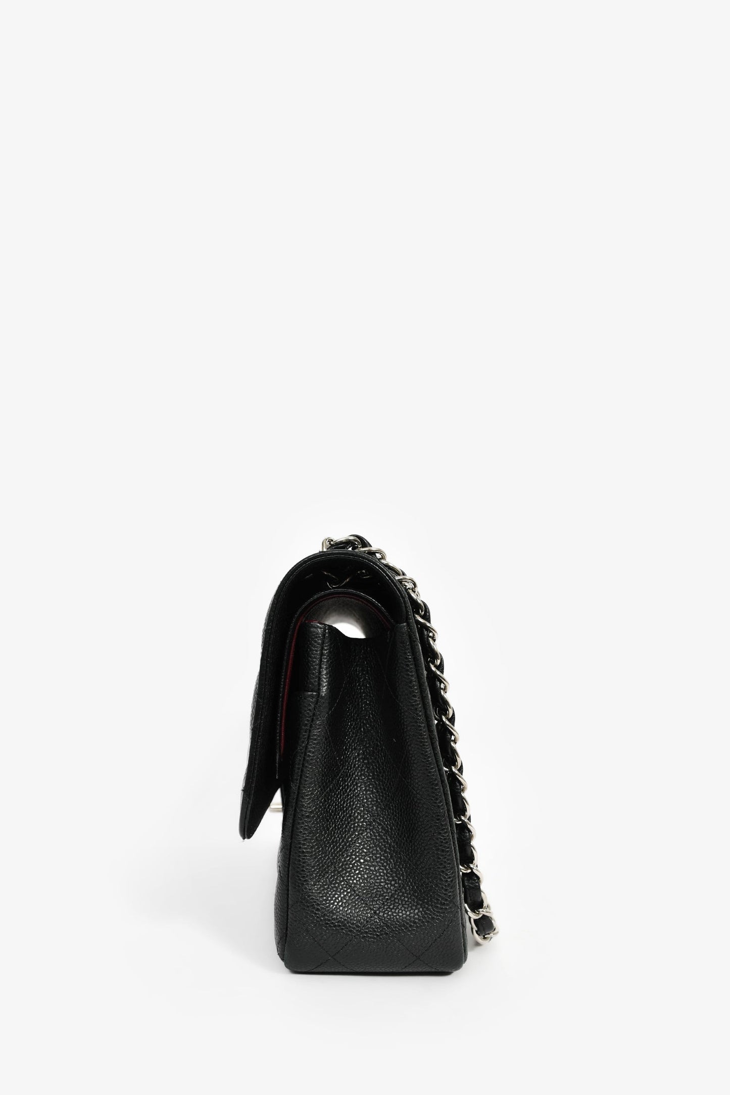 Pre-Loved Chanel™ 2013-14 Black Caviar Leather Classic Jumbo Double Flap SHW