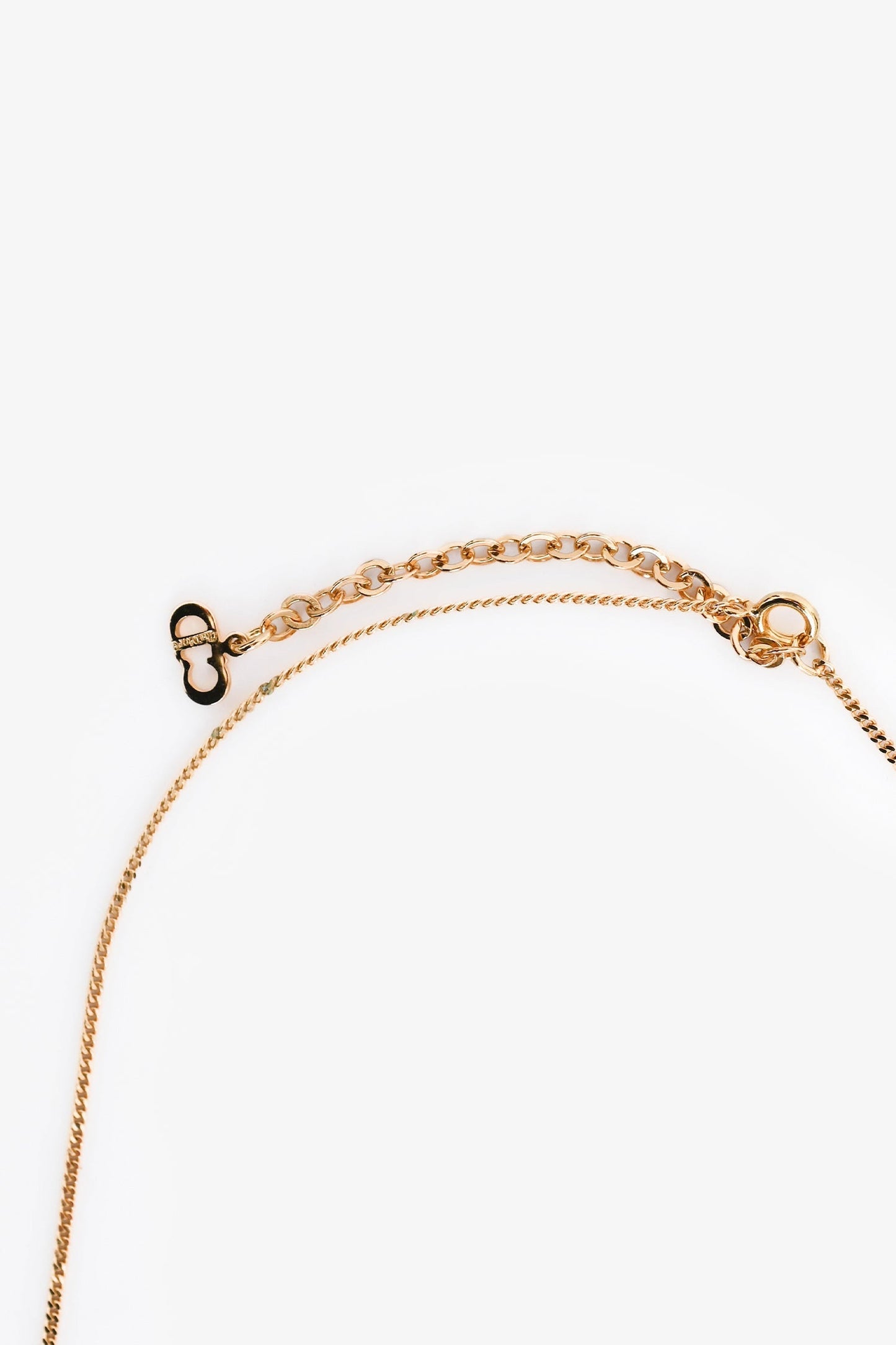 Christian Dior Gold Tone Metal Crystal Embellished CD Necklace