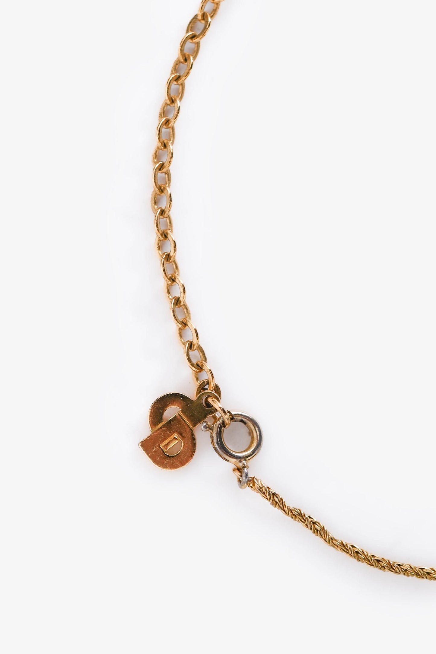 Christian Dior Gold Tone Metal Crystal Embellished Foliage Necklace