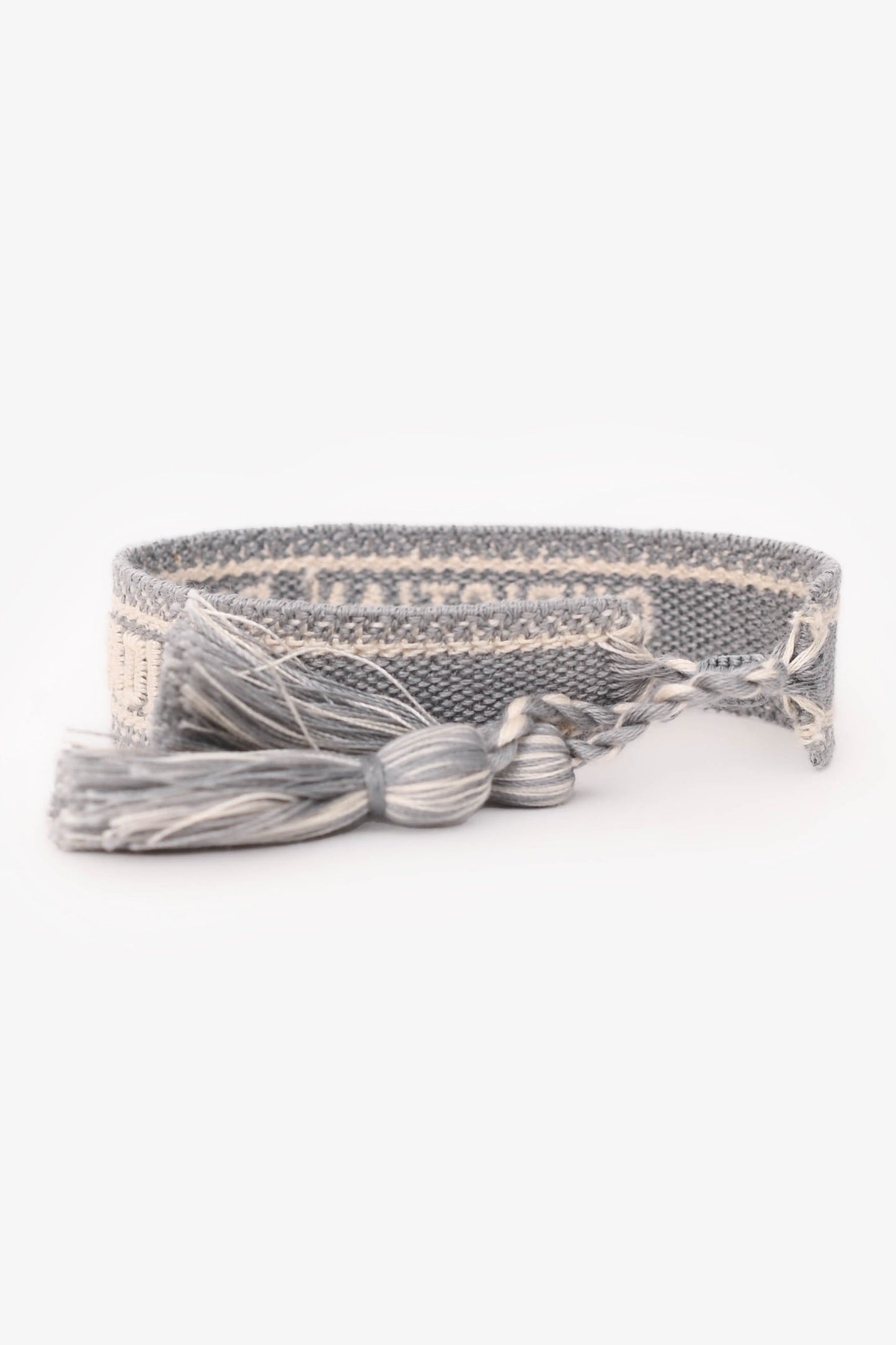 Christian Dior Grey/White Friendship Bracelet Duo
