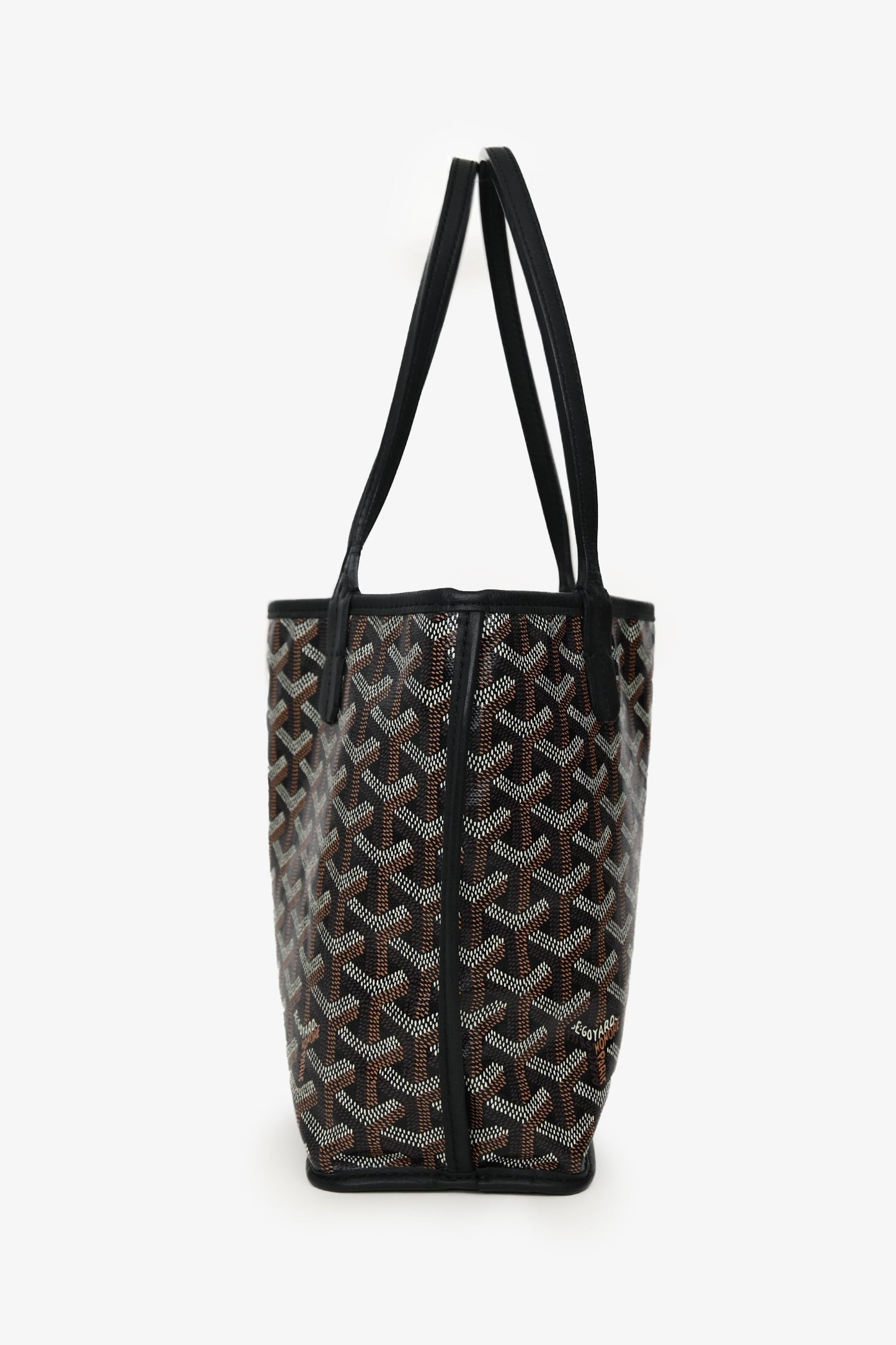 Goyard Black Goyardine Anjou Mini With Pouch