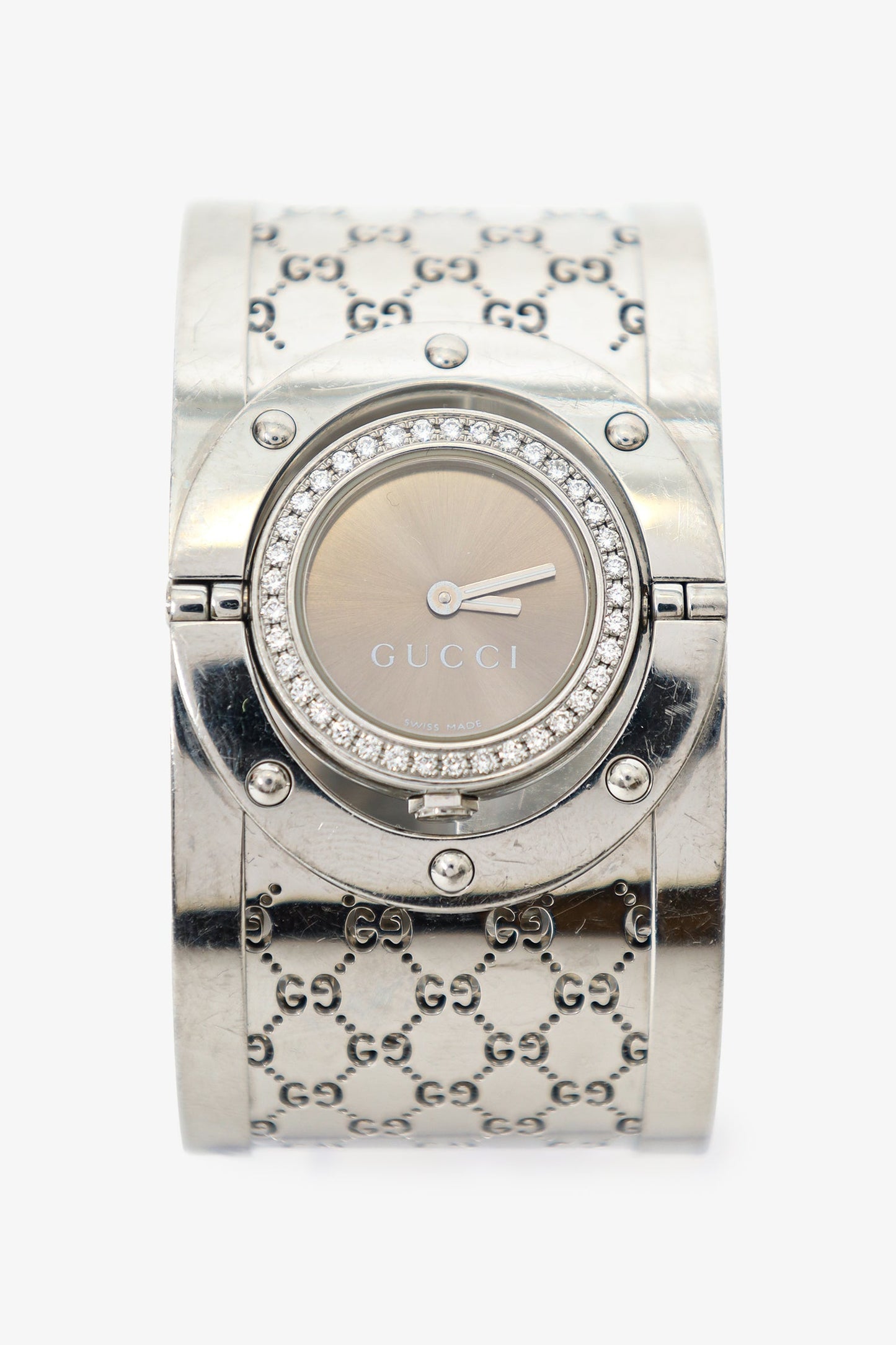Gucci Stainless Steel/Diamond 'GG' Twirl Watch