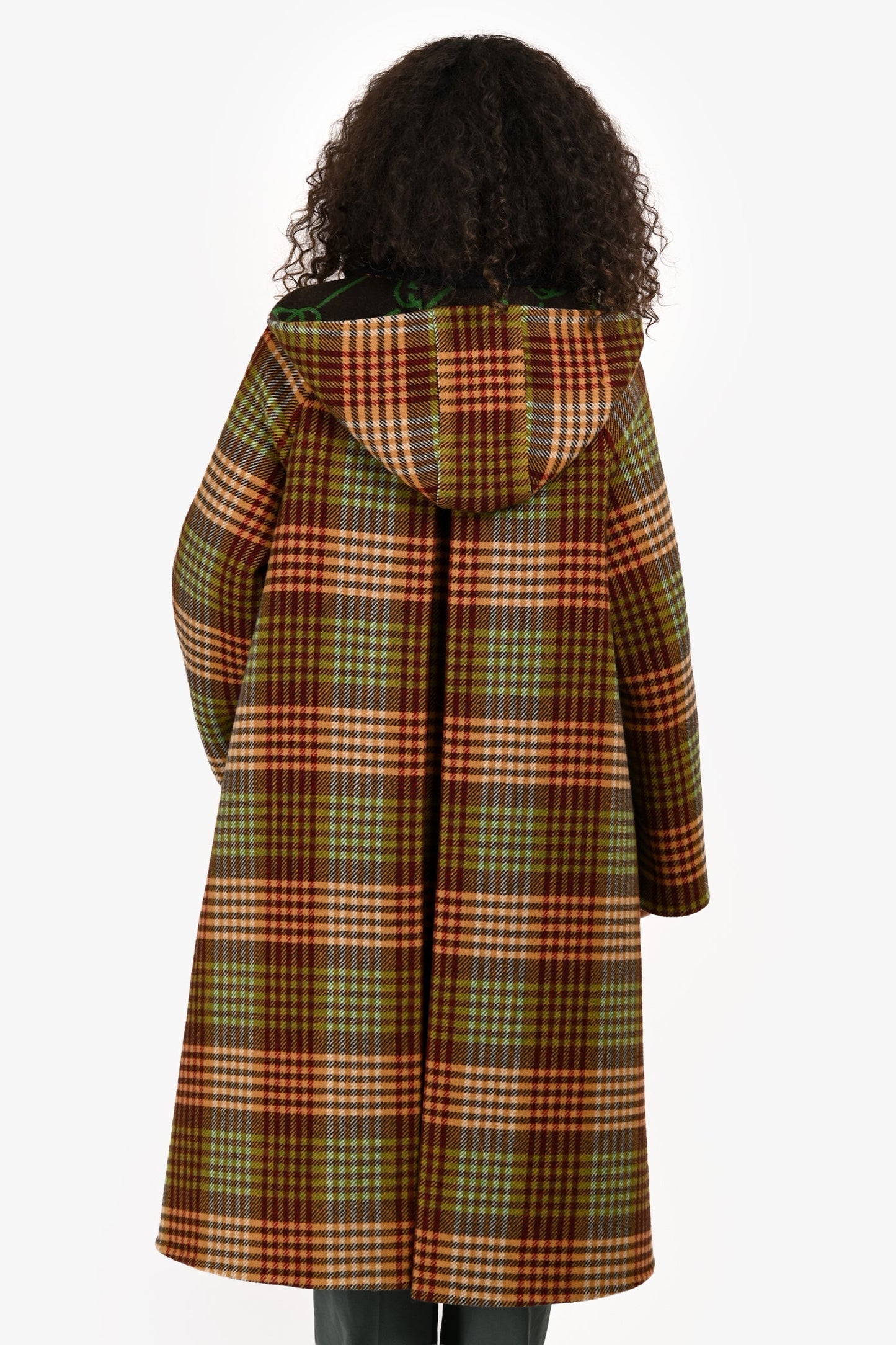 Gucci 2020 Brown Wool Plaid Horsebit Coat Size 40