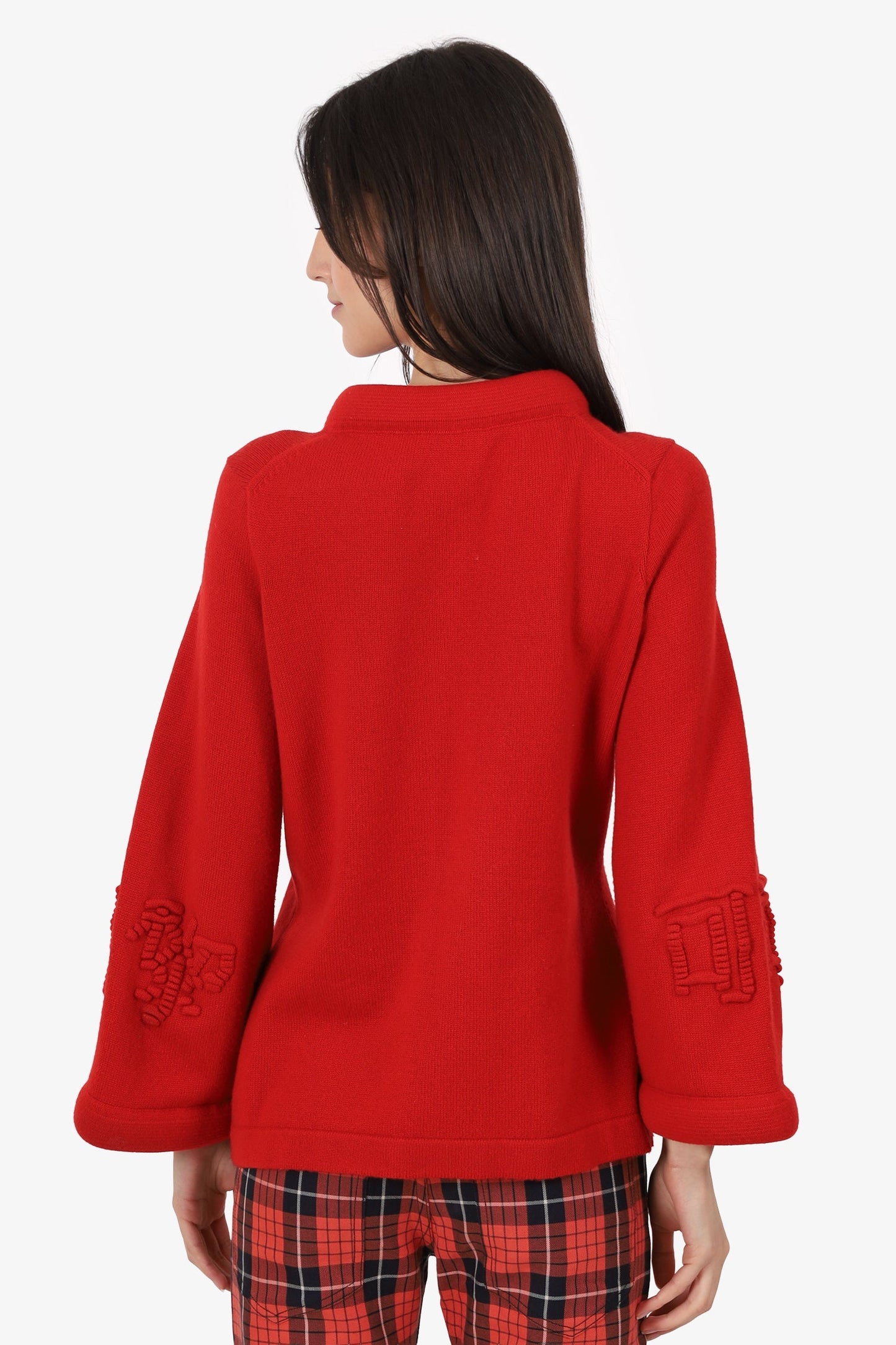 Pre-Loved Chanel™ 2010 'Shanghai Metiers d'Art' Runway Red Cashmere/Wool Buttoned Cardigan Size 40