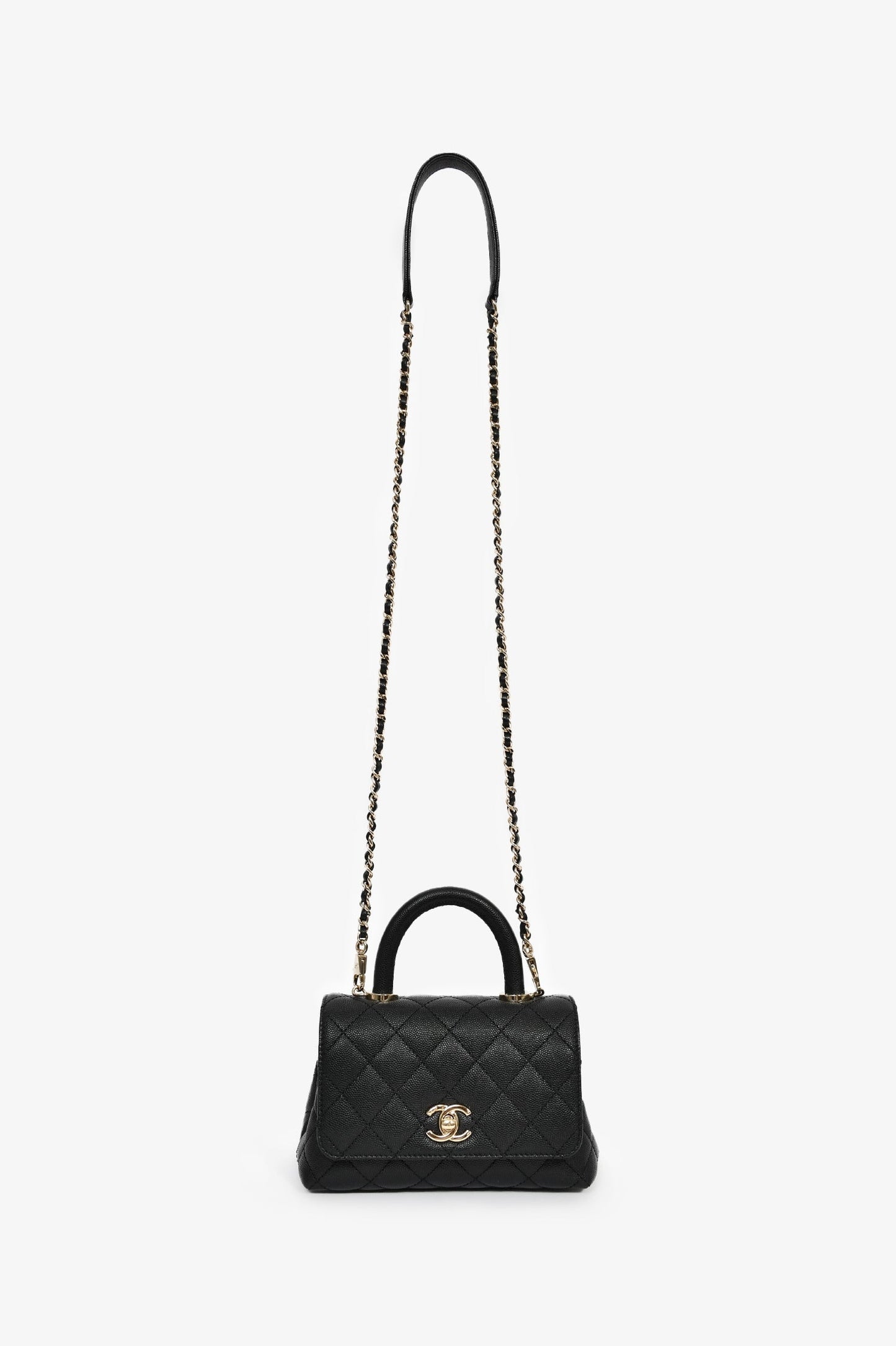 Pre-Loved Chanel™ Black Caviar Extra Mini Coco Handle Flap Bag