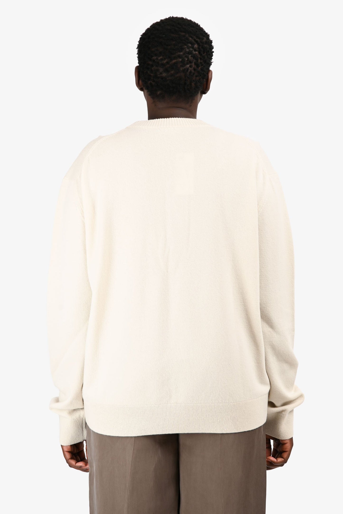 Christian Dior Cream Wool Graphic Crewneck Sweater Size XL