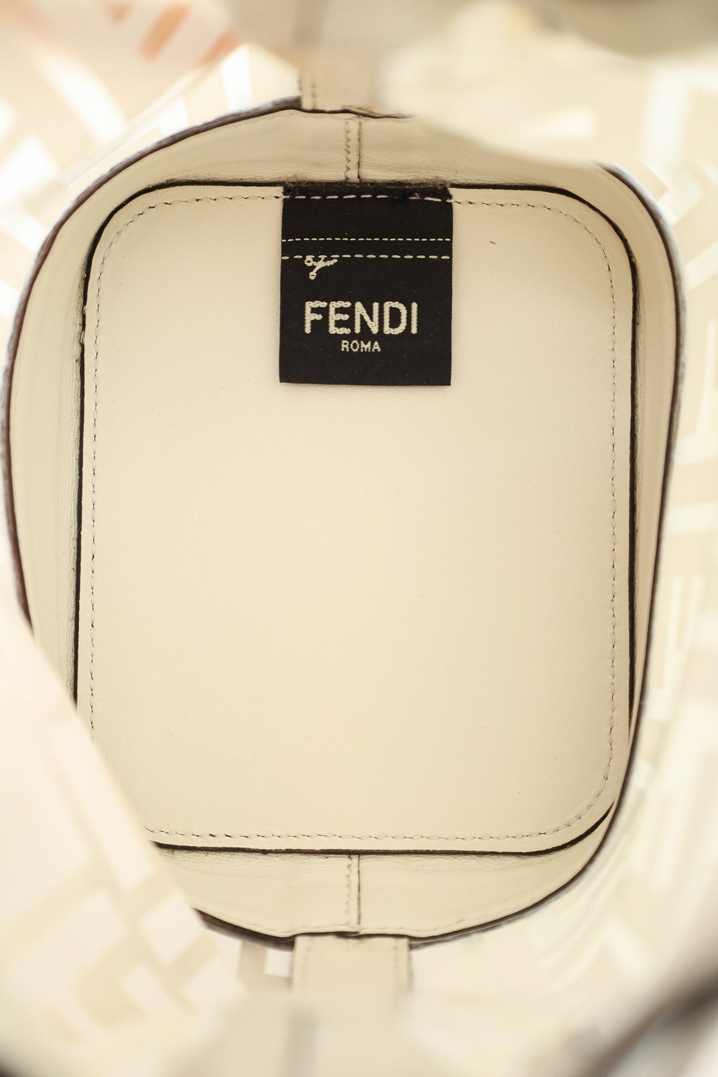 Fendi White Zucca Print Vinyl/Leather Mon Tresor Mini Bucket Bag