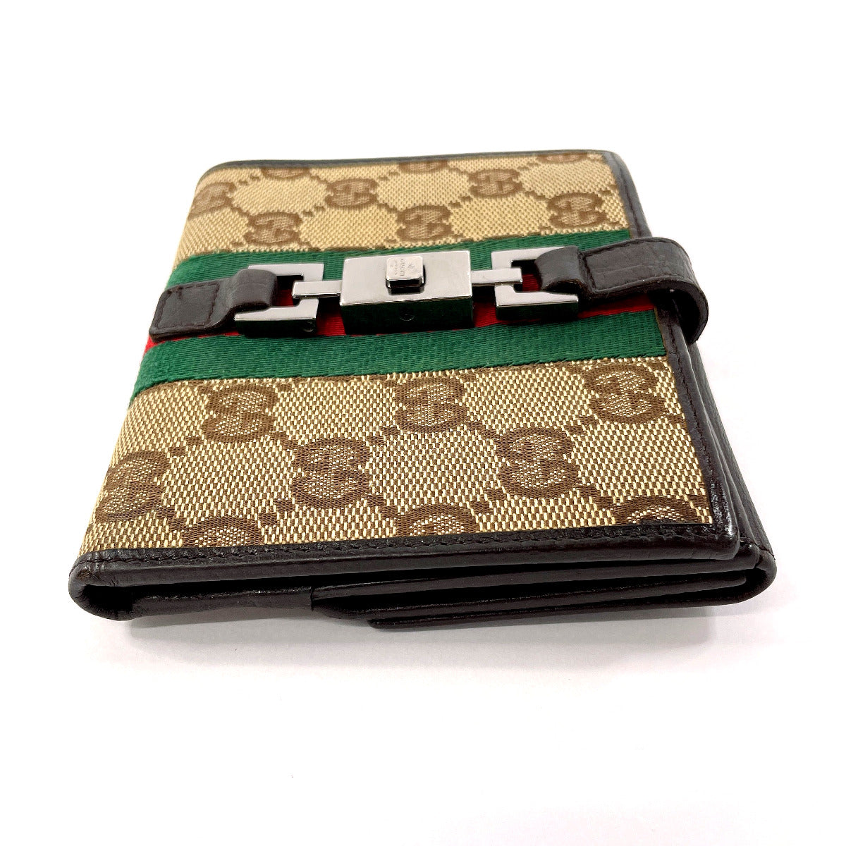 GUCCI Bifold Wallet 05474 GG canvas Brown Sherry line Jackie unisex