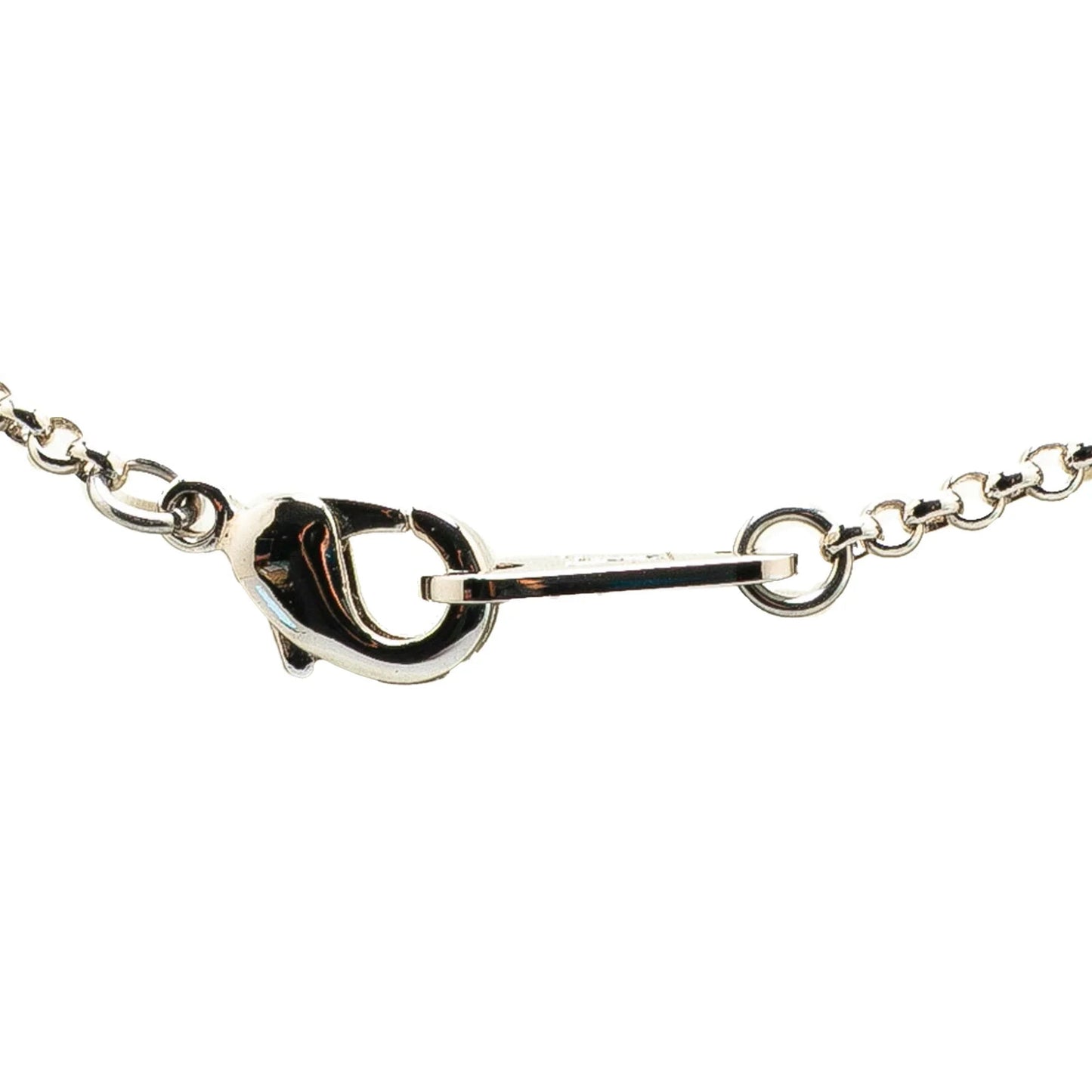 Silver Louis Vuitton Silver Plated Enamel Game On Dice Pendant Necklace