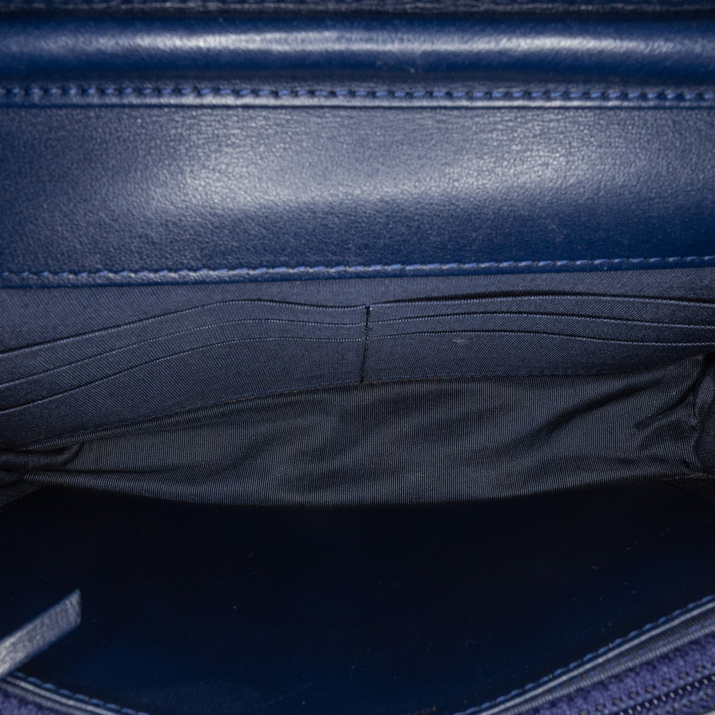 Blue Chanel Quilted Caviar Boy Wallet on Chain Crossbody Bag