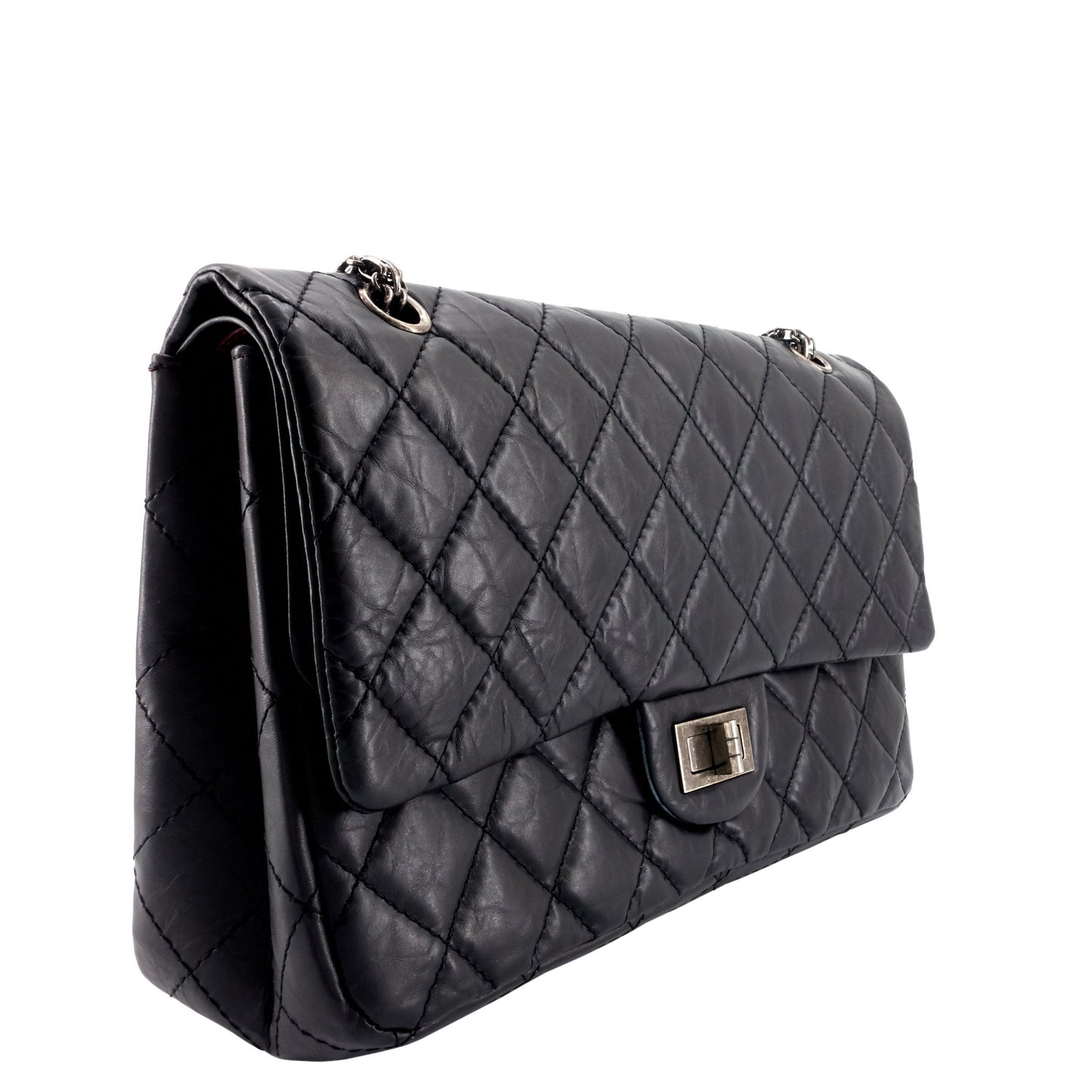 CHANEL 2.55 Large Aged Leather Flap Bag