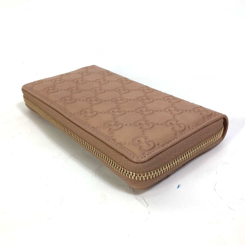 GUCCI Long Wallet Purse 257003 leather pink MAYFAI Ribbon Guccissima Ribbon Women