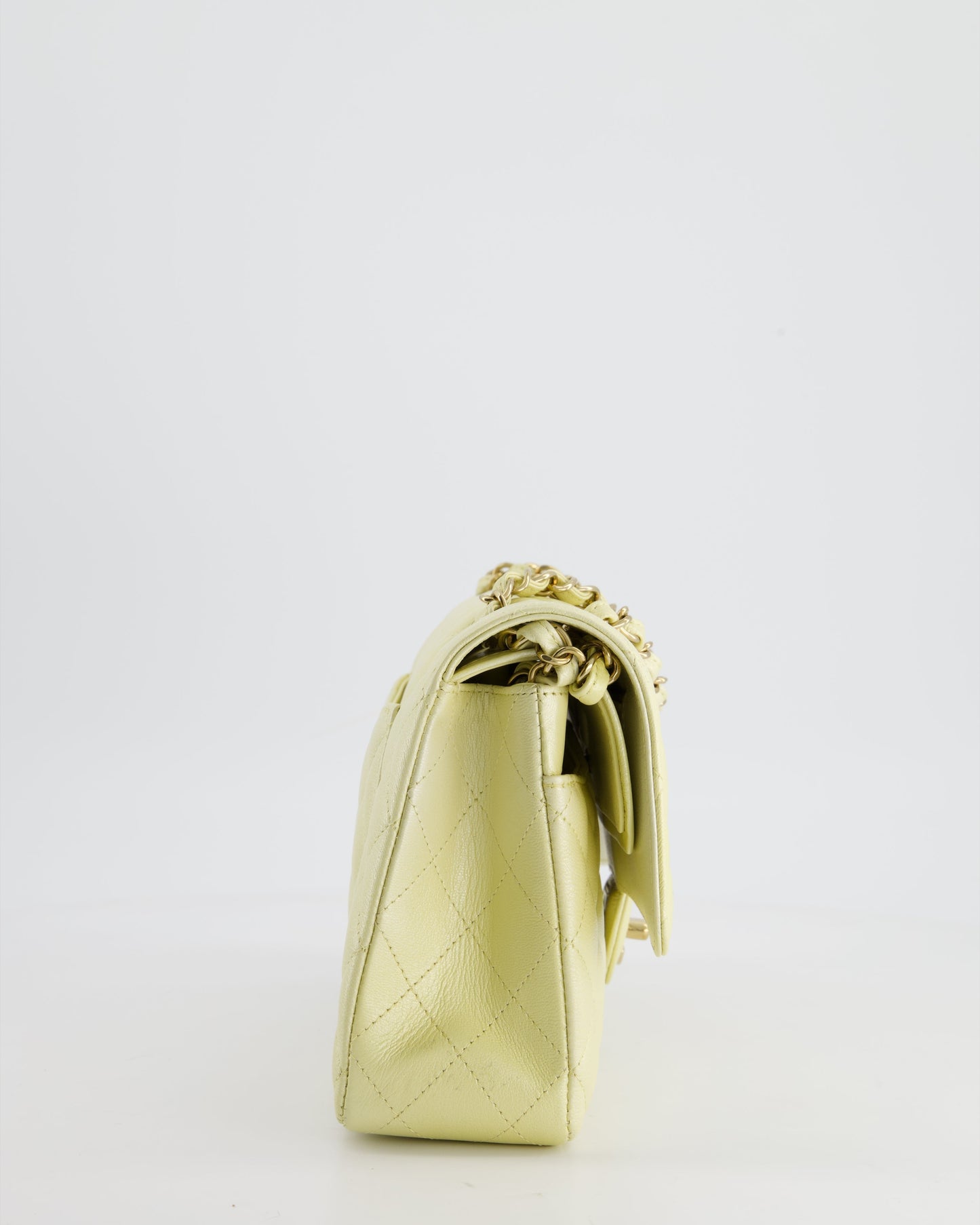 *RARE* Chanel Lemon Sobert Shimmer Medium Classic Double Flap Bag in Iridescent Calfskin Gold Hardware RRP £8,530