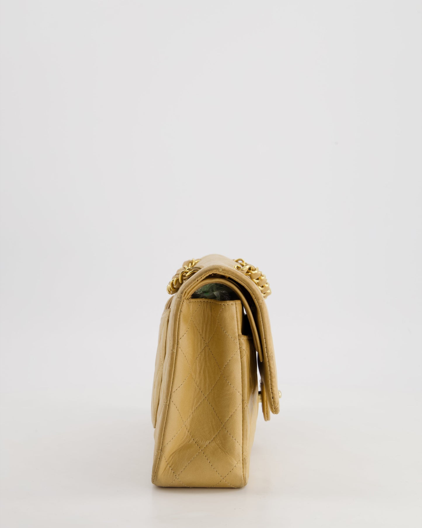 *FIRE PRICE* Chanel Beige Medium Double Flap Bag in Lambskin Leather with 24K Gold Hardware