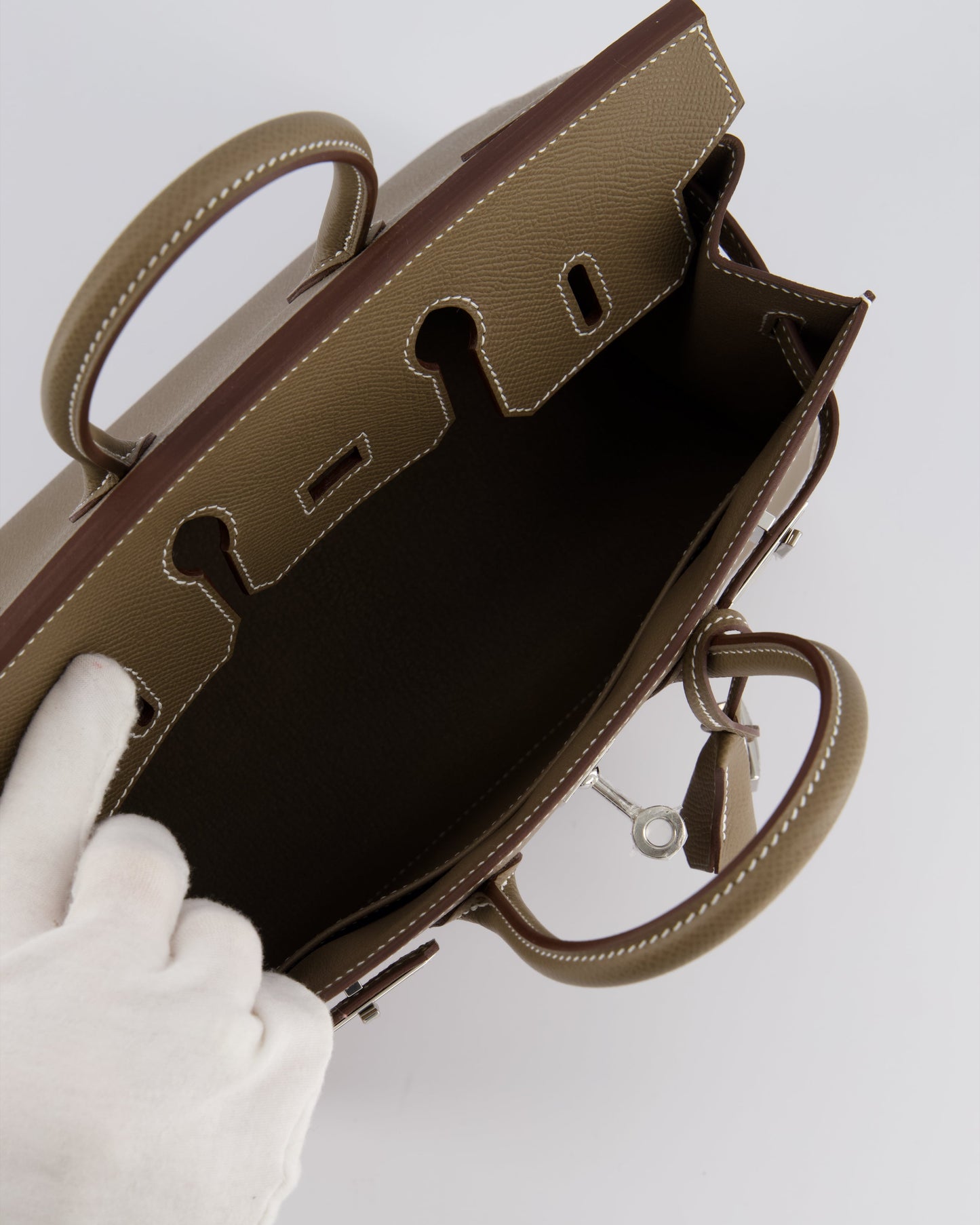 *HOLY GRAIL* Herm�s Birkin 25 Sellier Bag in Etoupe Epsom Leather with Palladium Hardware
