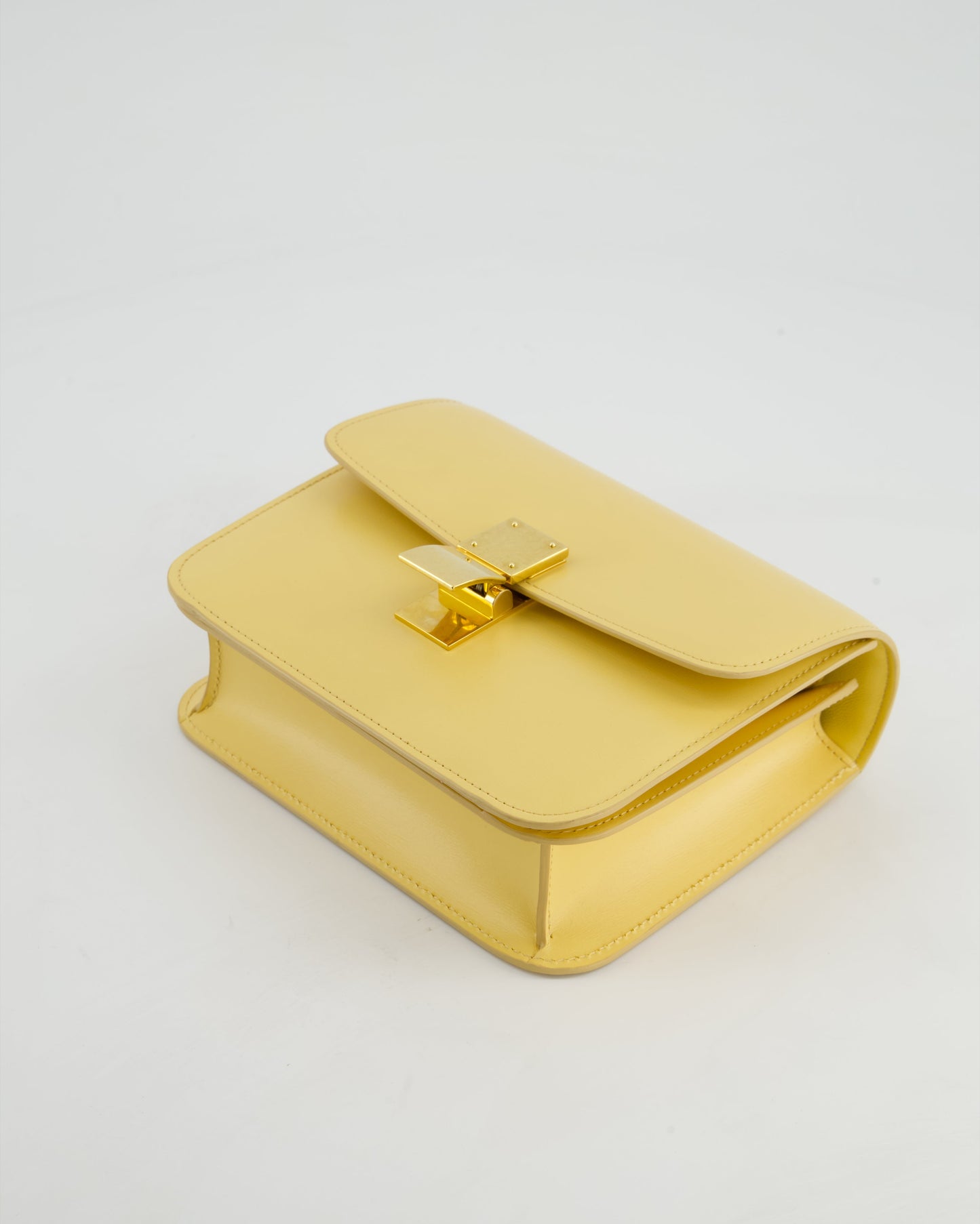 CŽline Classic Box Small Bag in Pollen Calfskin with Gold Hardware