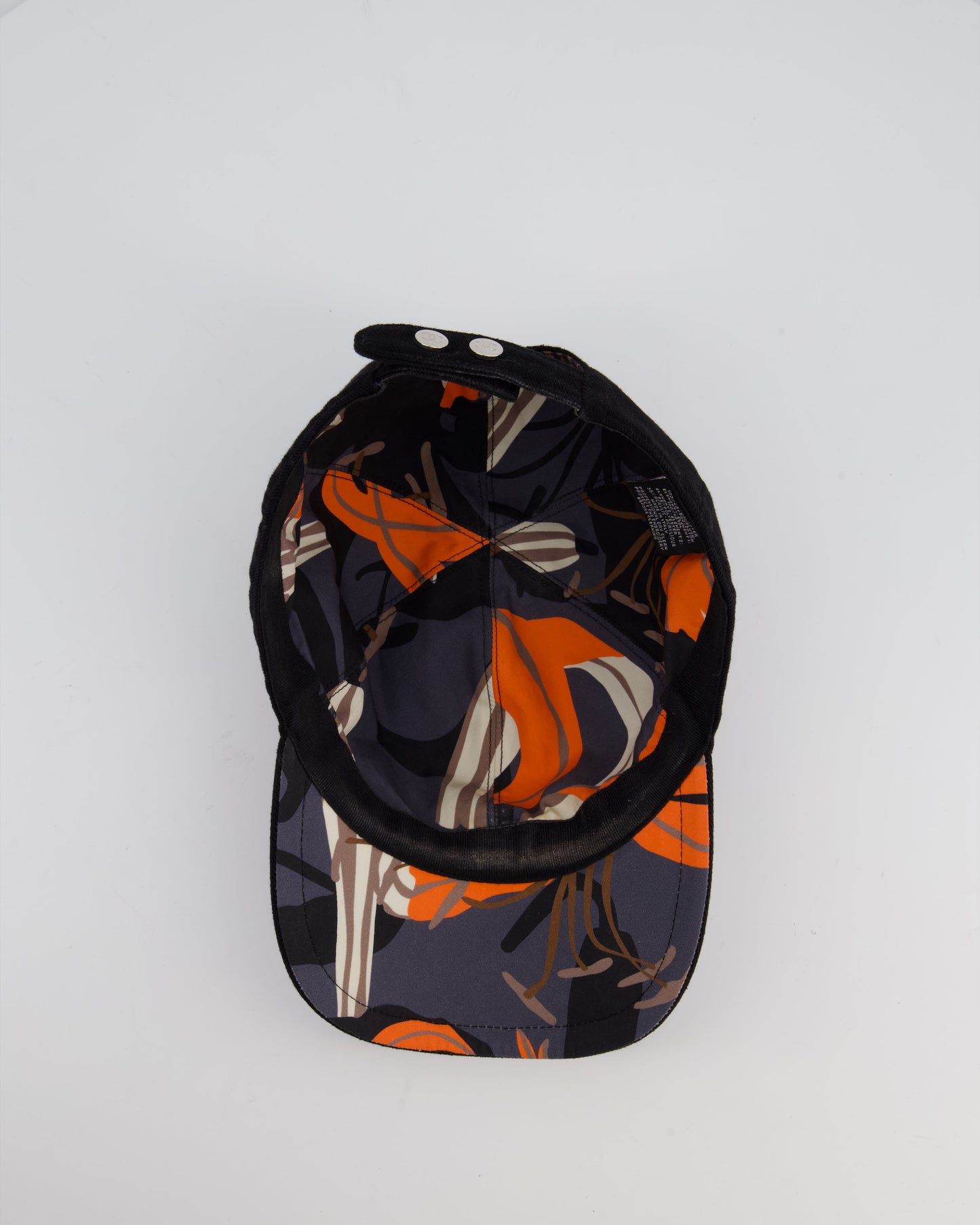Chanel Black Canvas Baseball Cap with Coral CC Logo