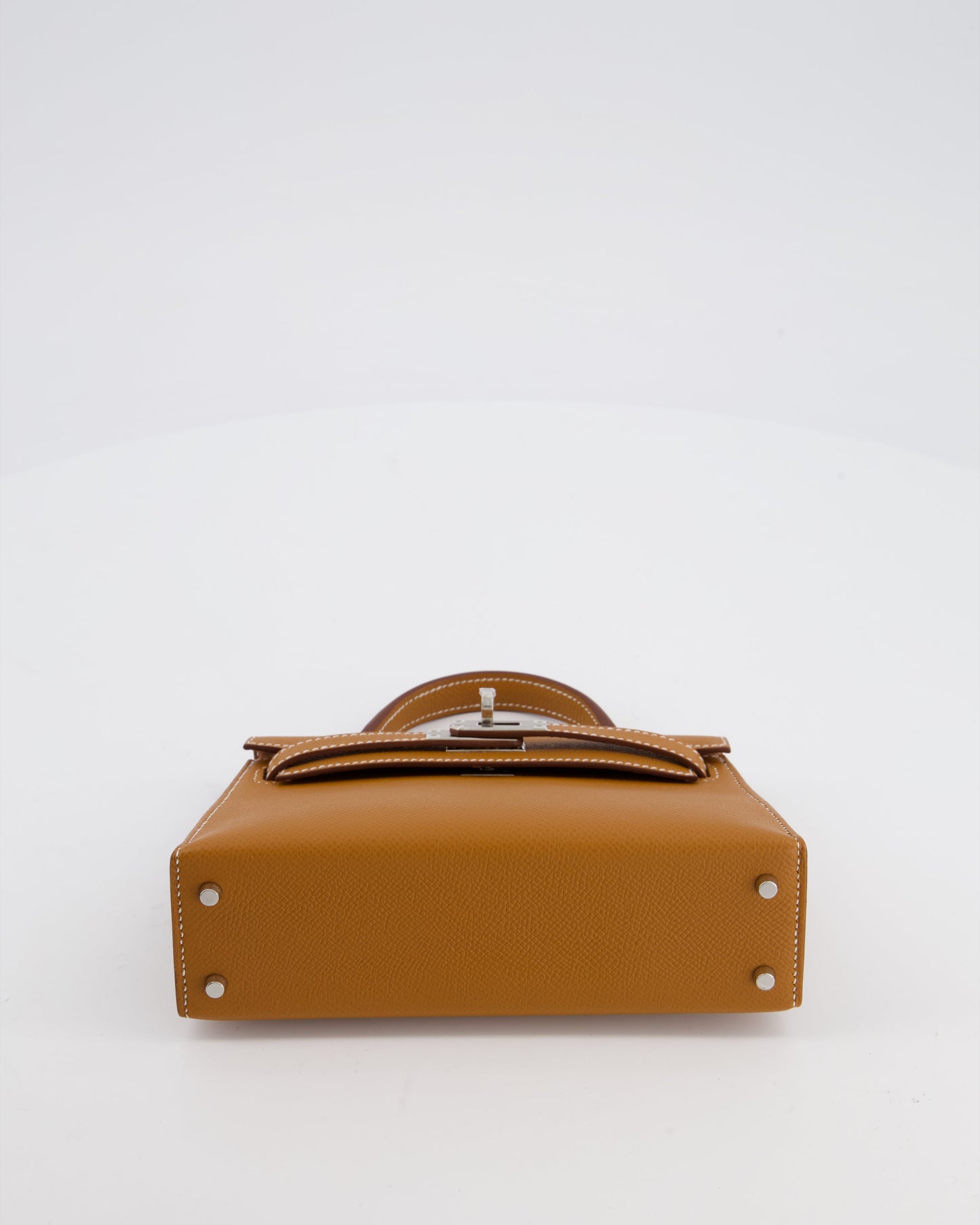 Herm�s Mini Kelly II 20 Bag in Gold Epsom Leather with Palladium Hardware