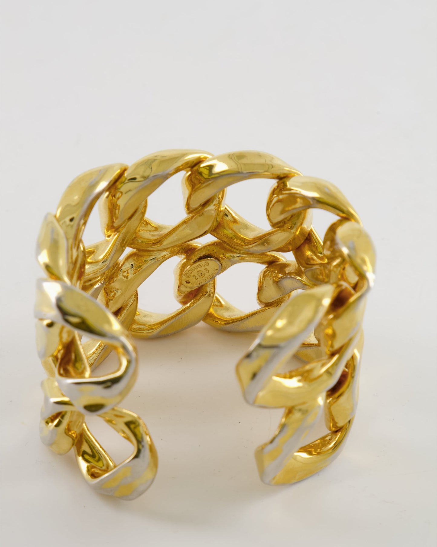 Chanel 2003 Shiny Gold Chain Bangle Bracelet