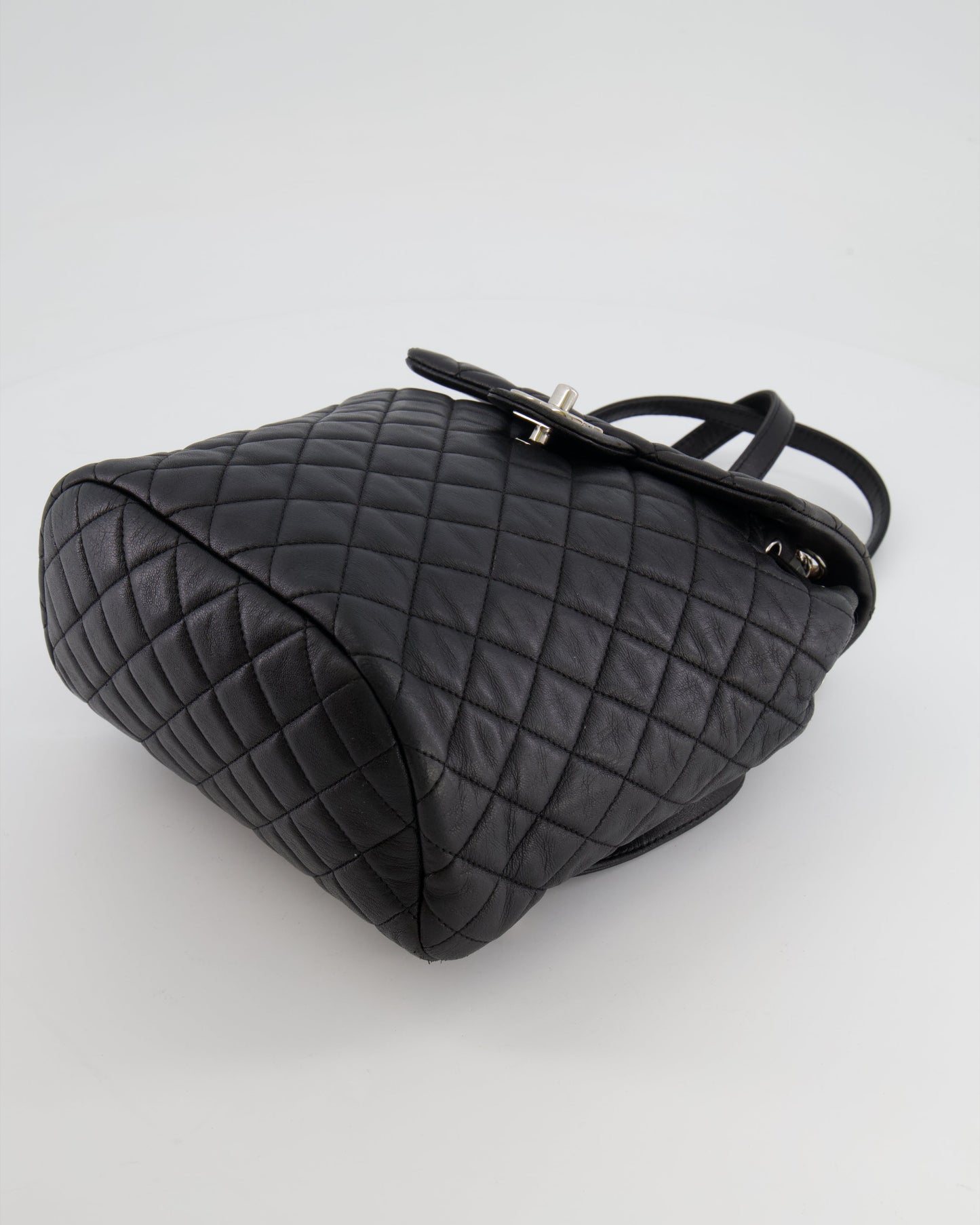 Chanel Black Quilted Lambskin Backpack with Silver Hardware