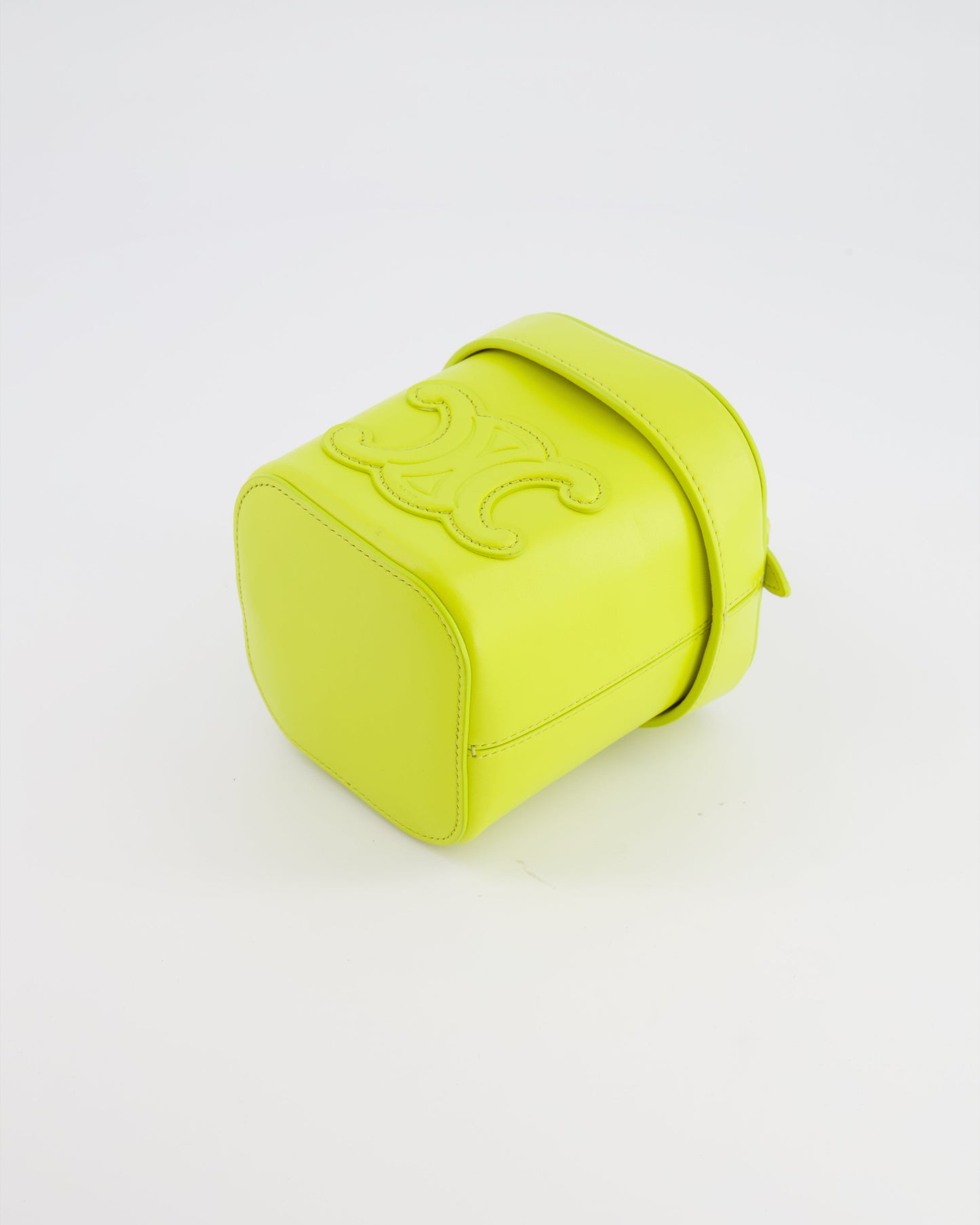 Céline Lime Yellow Leather Small Box Cuir Triomphe Bag