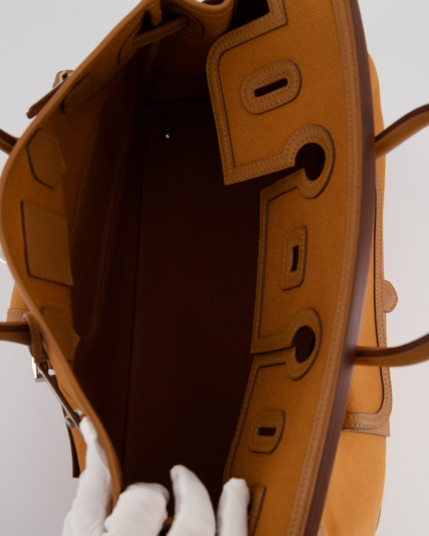Herm�s Birkin Cargo 35 Bag in Marron d'Inde Canvas and Swift Leather with Palladium Hardware