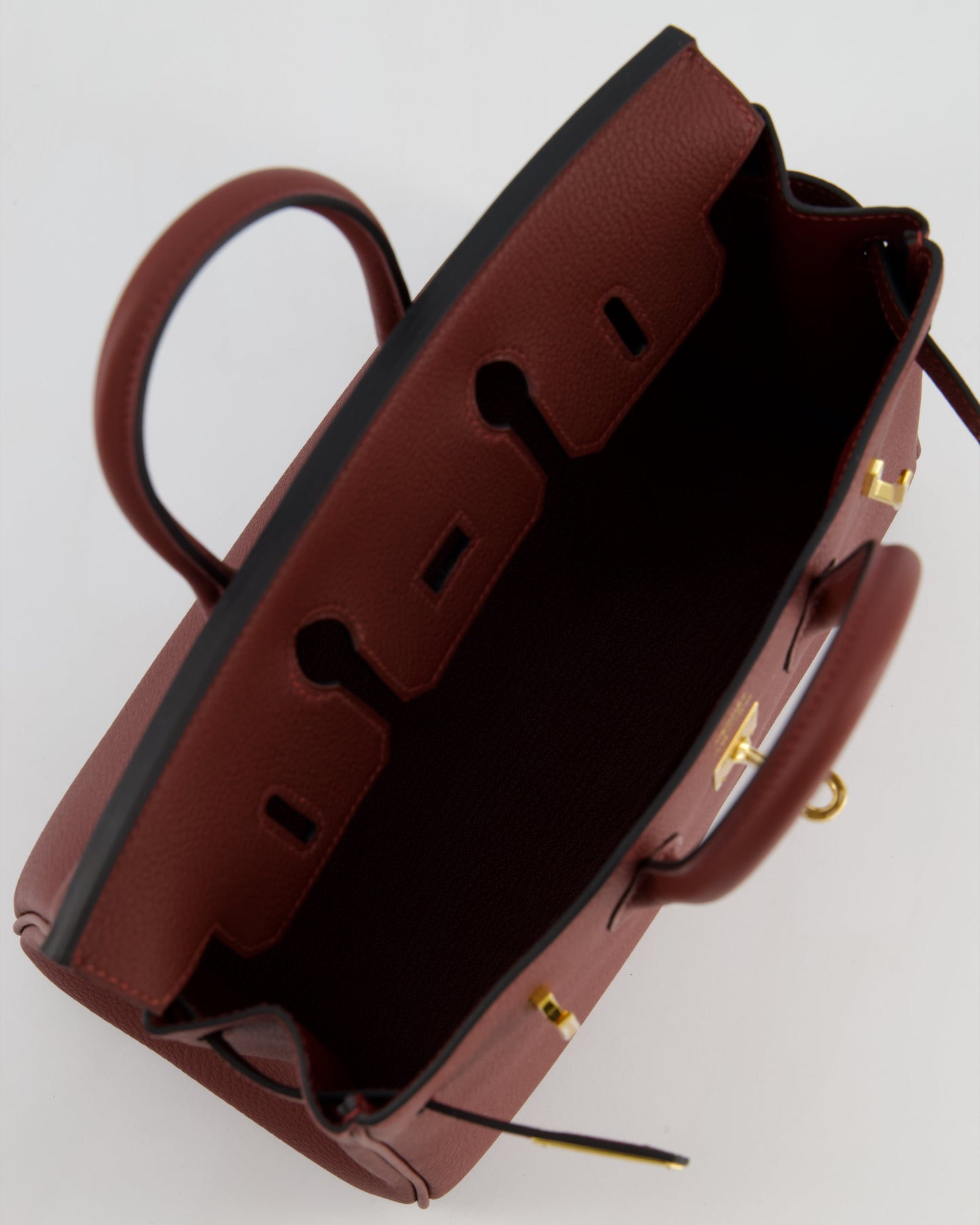 *HOT* Herm�s Birkin 25 Retourne Bag in Rouge H Togo Leather with Gold Hardware