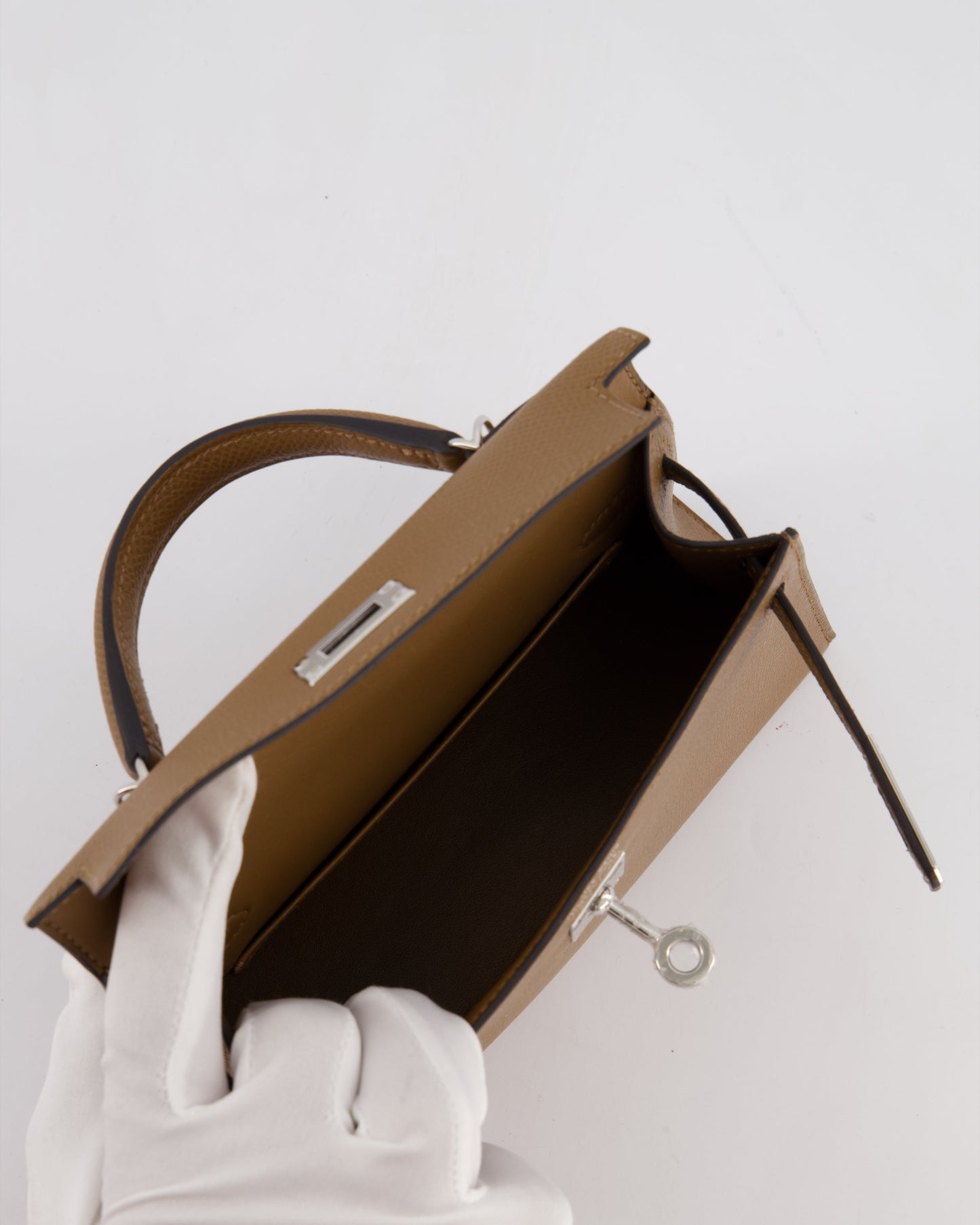 *HOT* Herm�s Mini Kelly II 20 Bag in Alezan Epsom Leather with Palladium Hardware